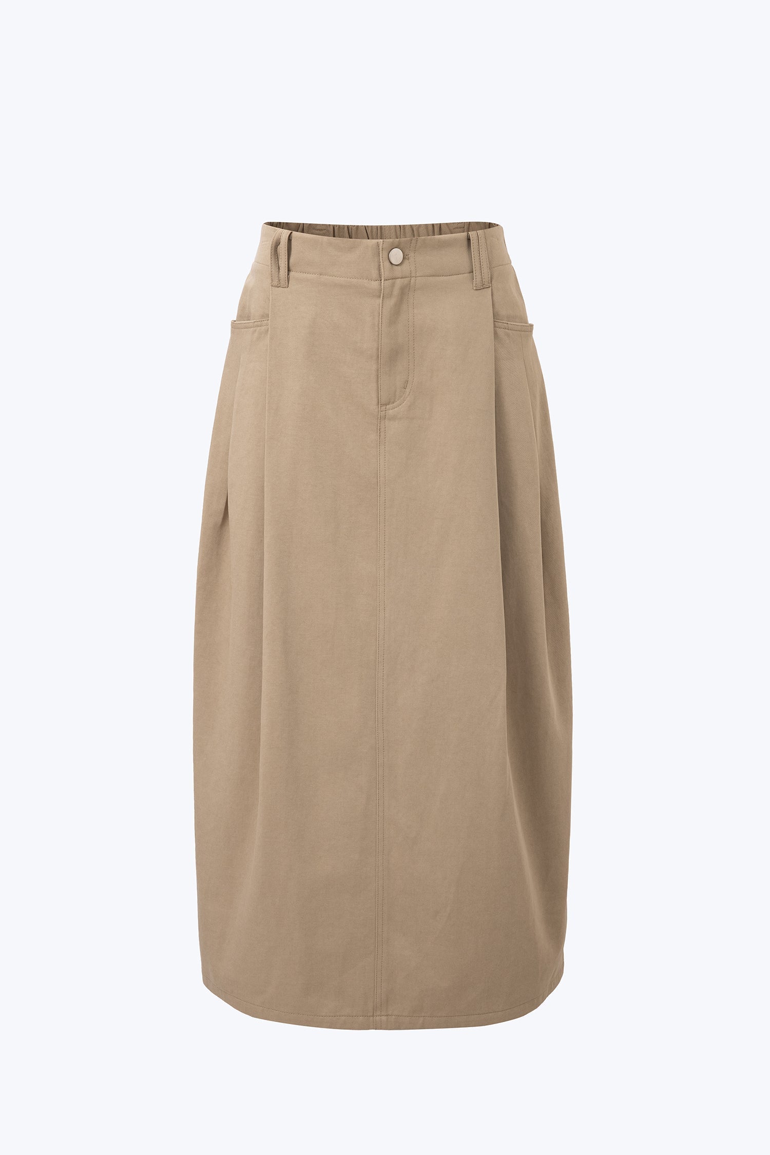 Pleated Cocoon Skirt - Cocoa