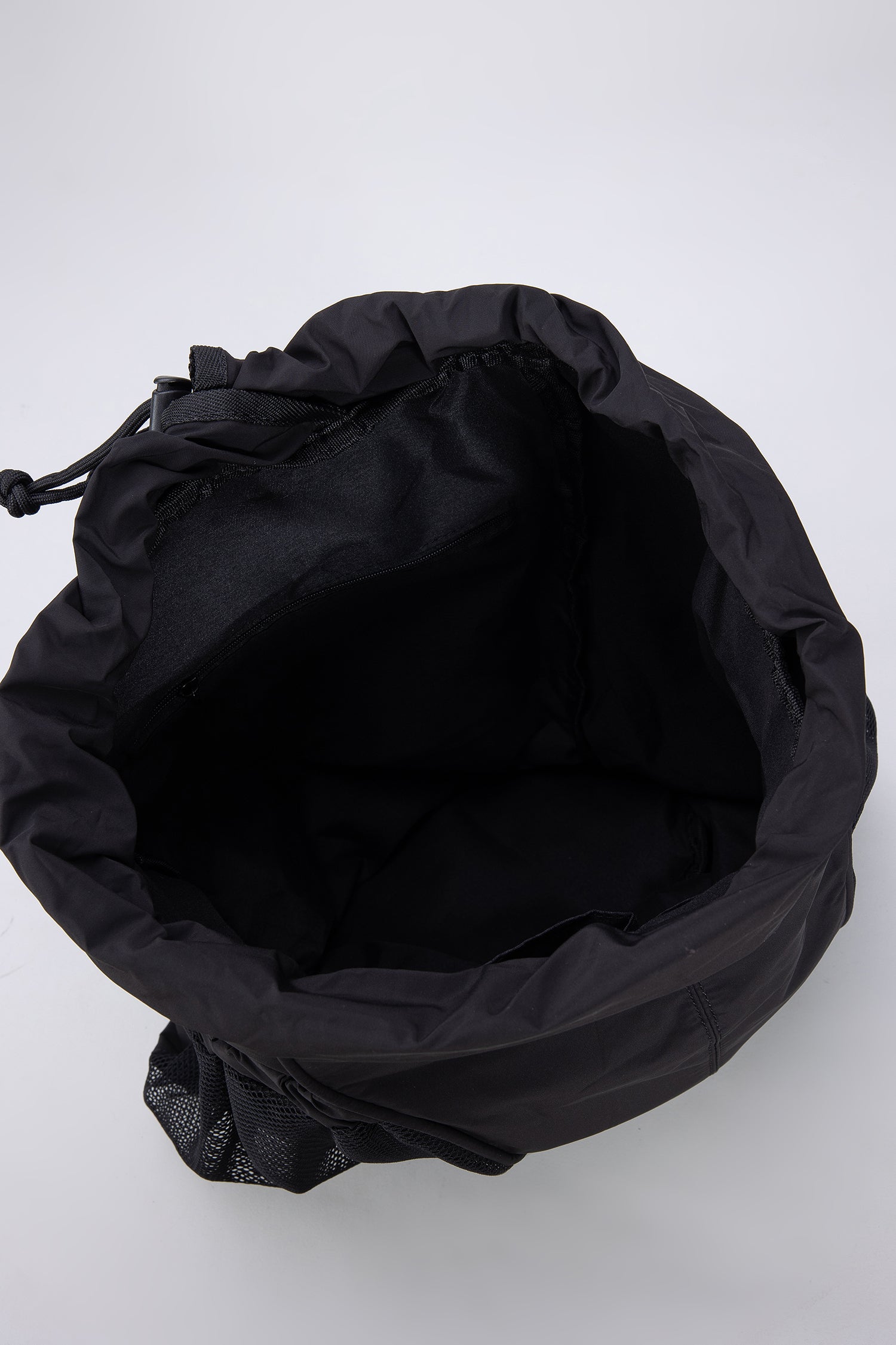 Mesh Drawstring Backpack - Black