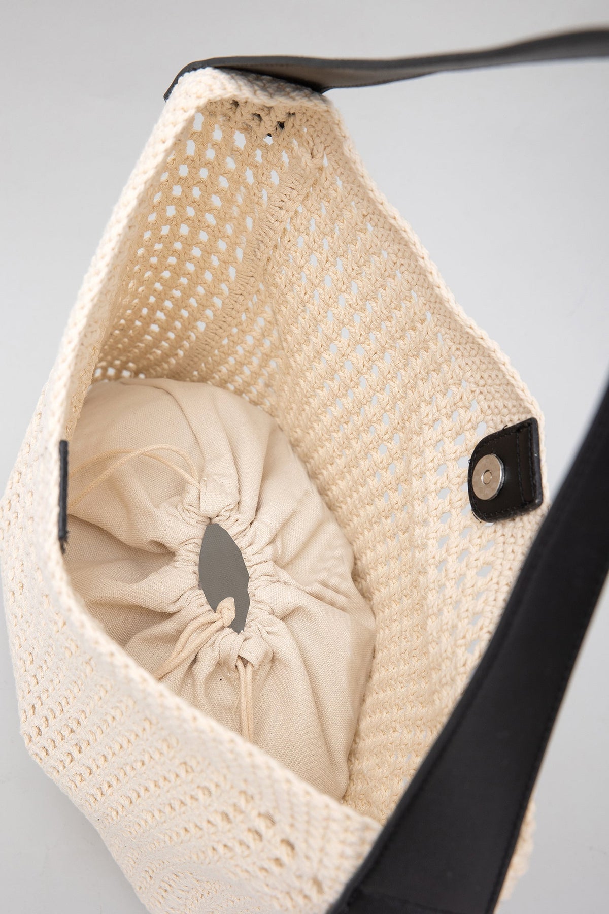Crochet Tote Bag - Beige