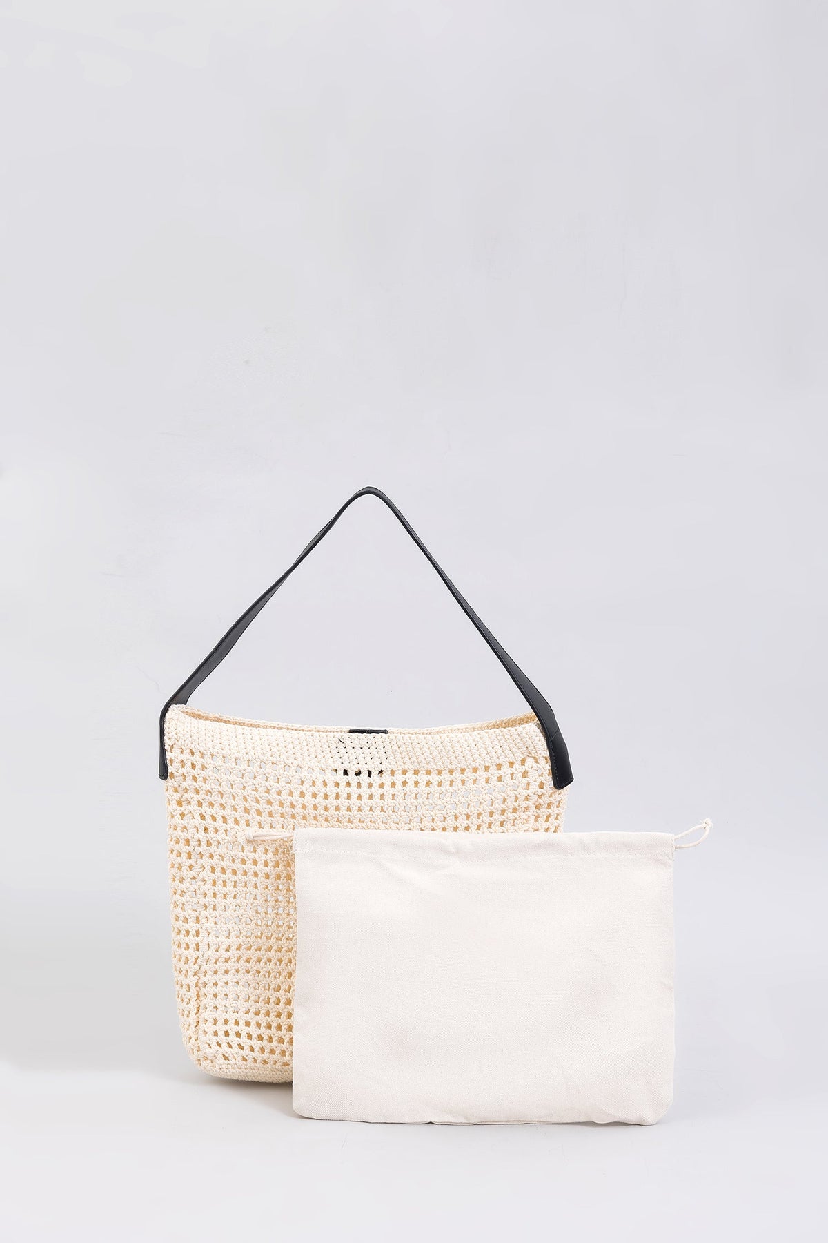 Crochet Tote Bag - Beige