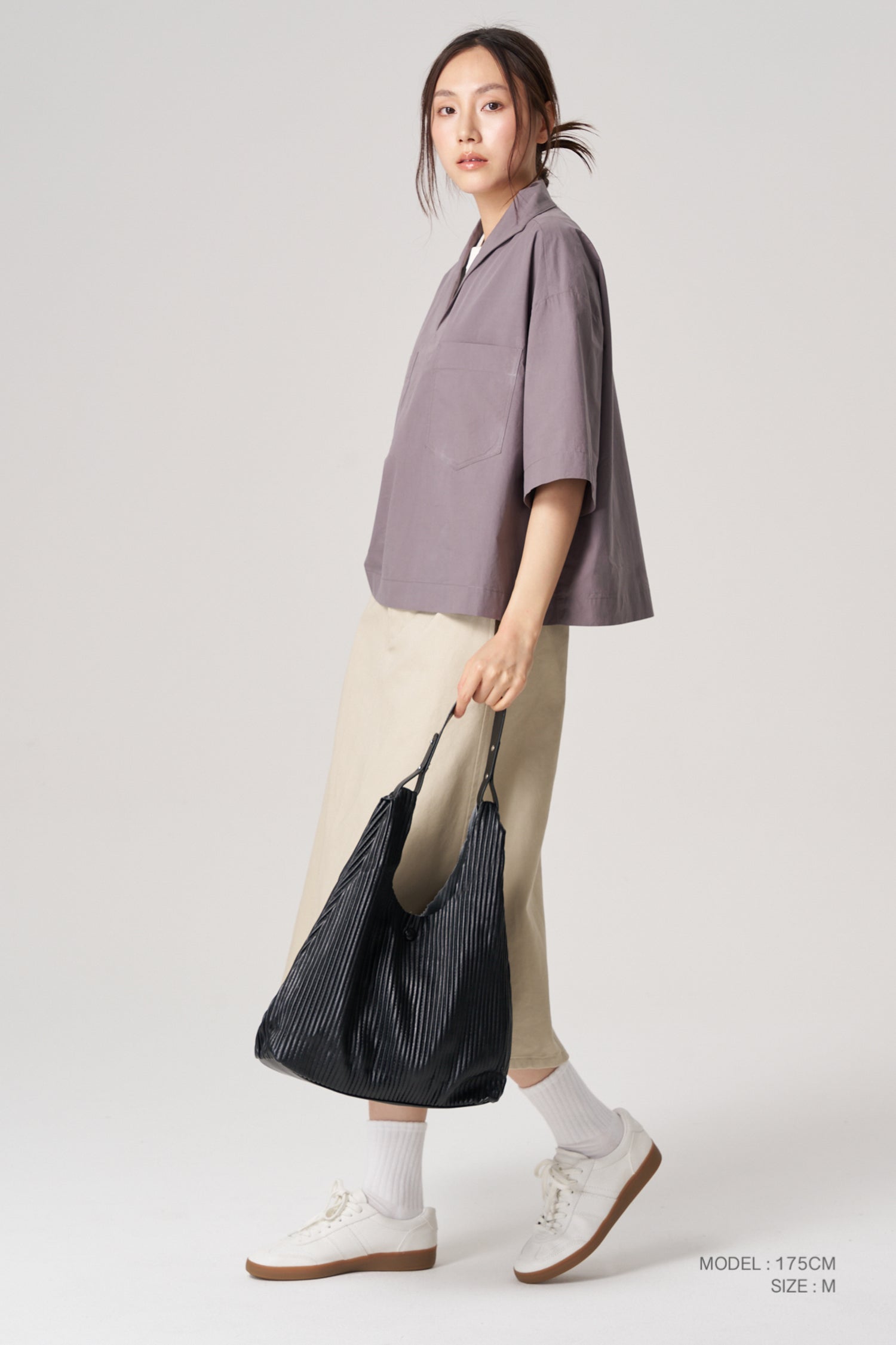 Patch Pocket Blouse - Charcoal