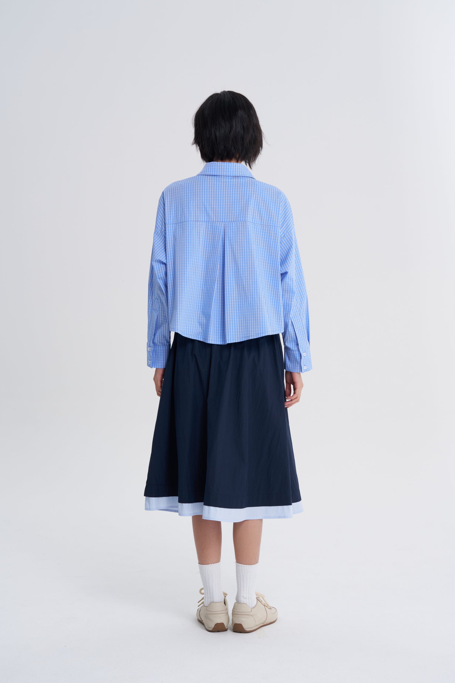 Checkered Long Sleeve Shirt - Checkered Blue