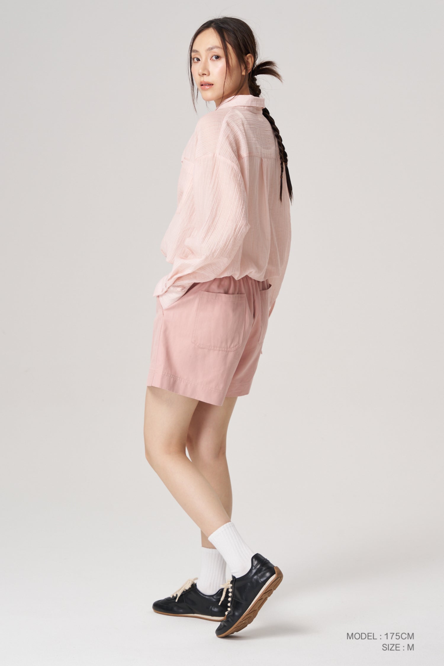 Faux Two-Piece Blouse - Blush