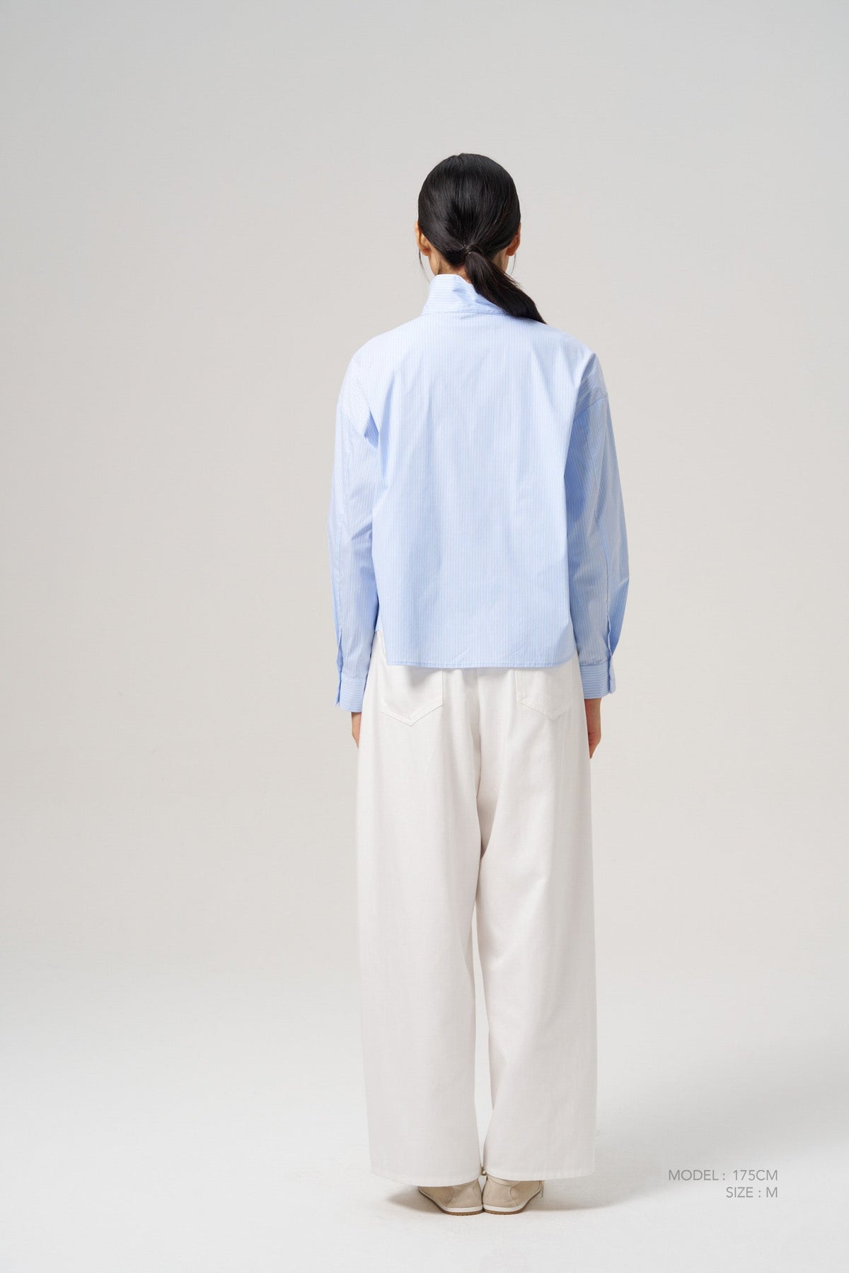 Patch Pocket Blouse - Blue Stripes