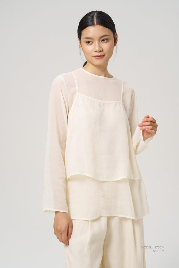 Double Layer Blouse - Cream