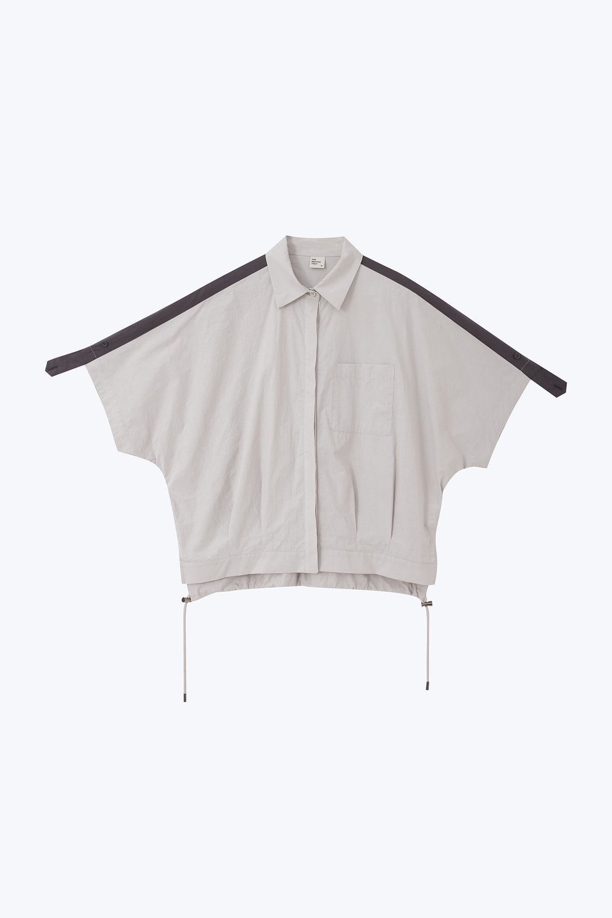 Shoulder Contrast Blouse - Light Grey