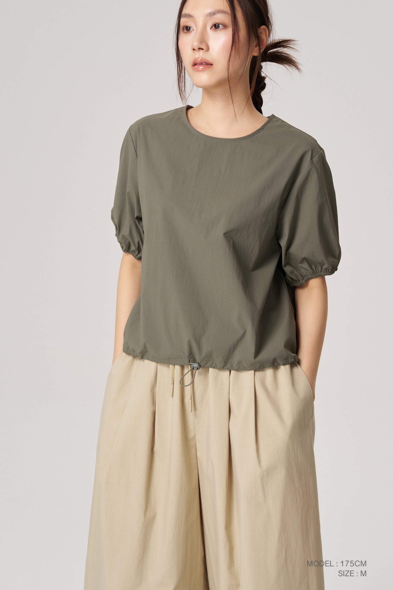 Drawcord Bubble Top - Army Green – The Restyle Trait Malaysia