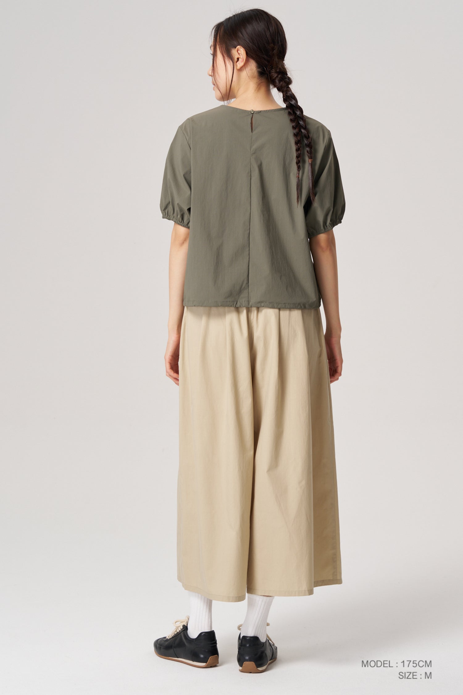 Drawcord Bubble Top - Army Green