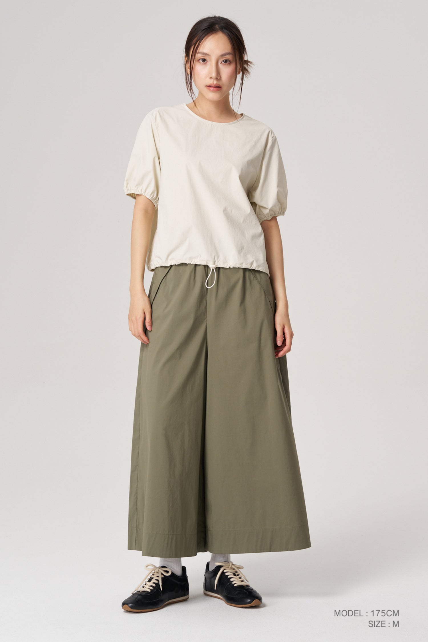 Drawcord Bubble Top - Sand