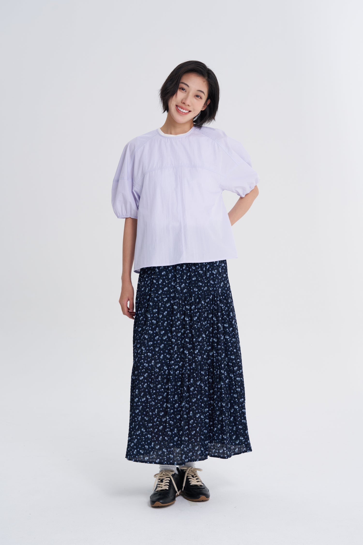 Front Seam Blouse - Lavendar