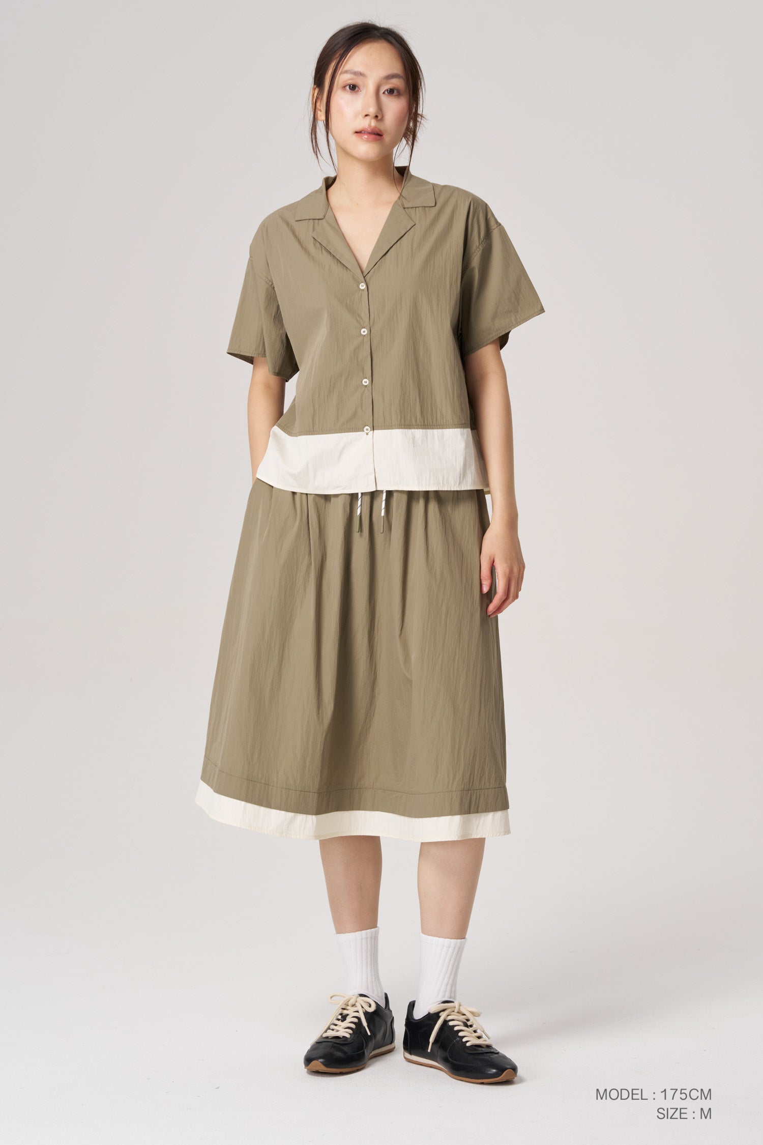 Colourblock Shirt - Army Green