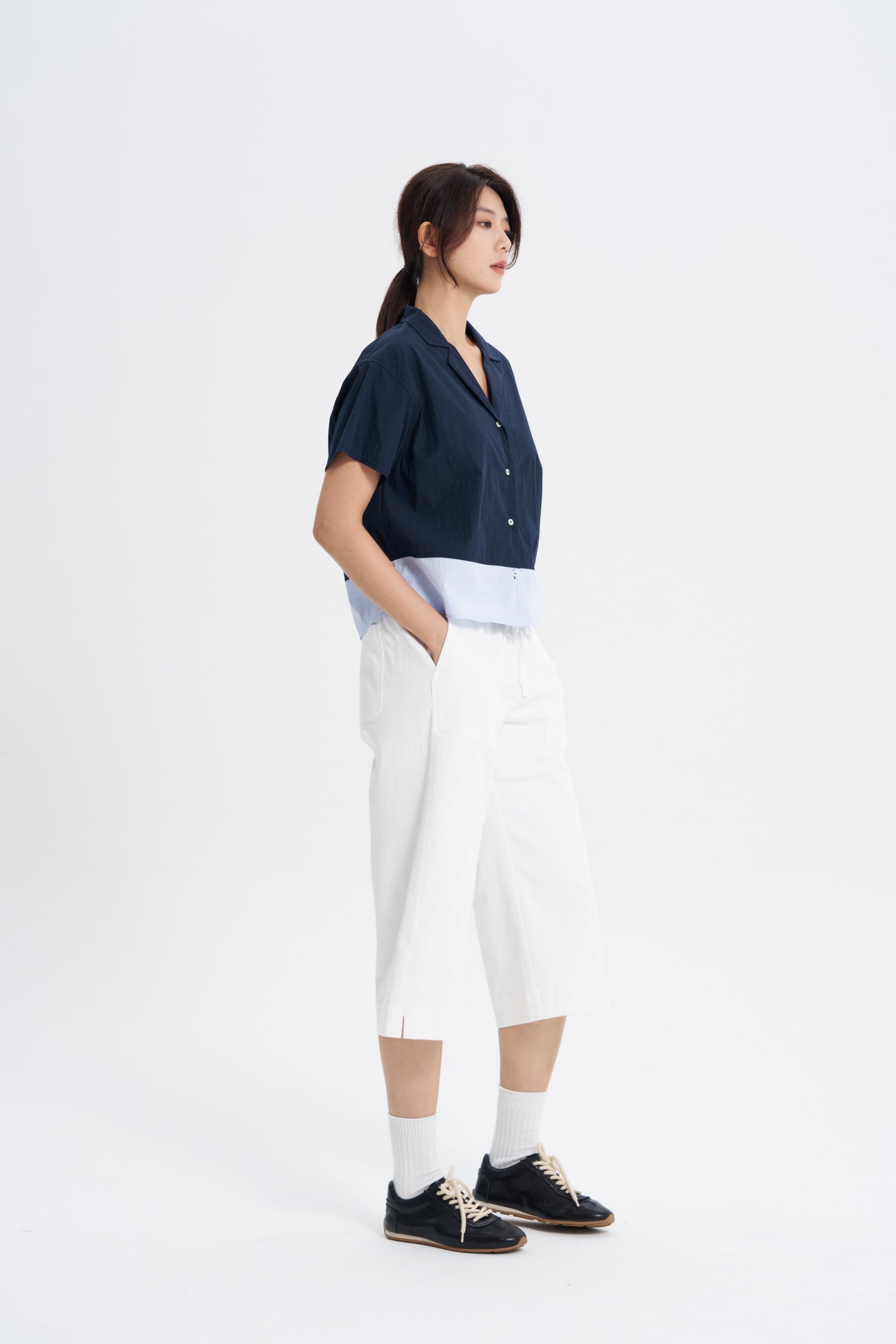 Colourblock Shirt - Navy