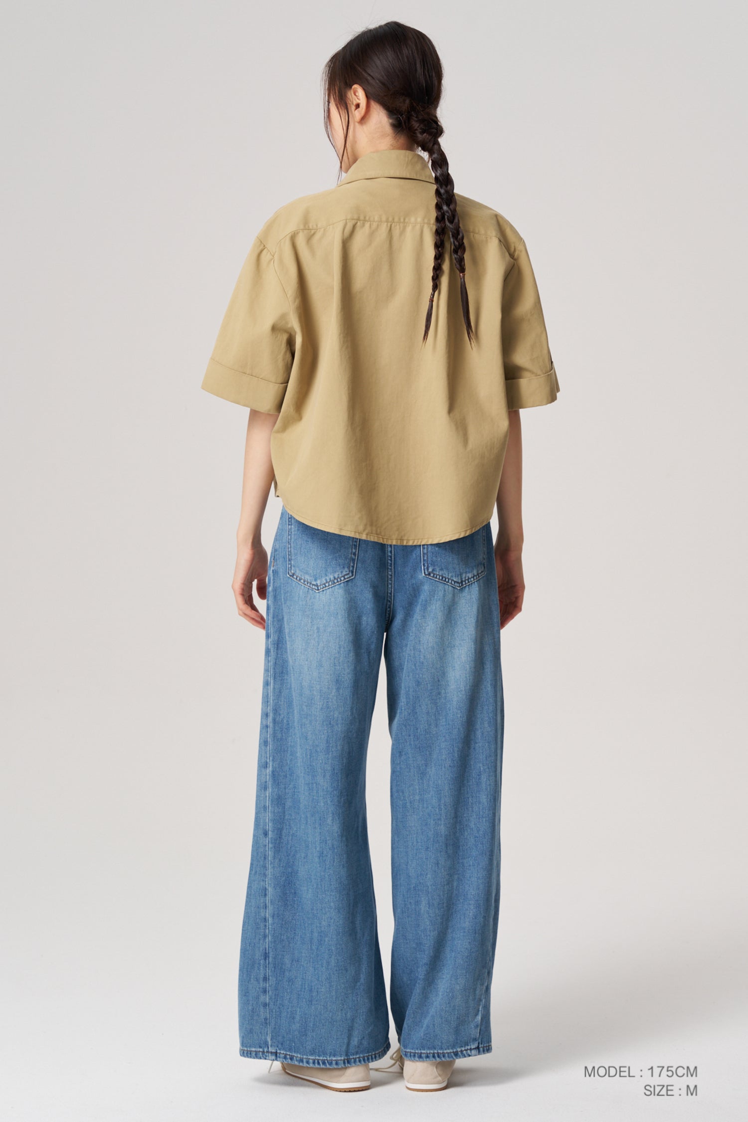 Snap Button Blouse - Khaki