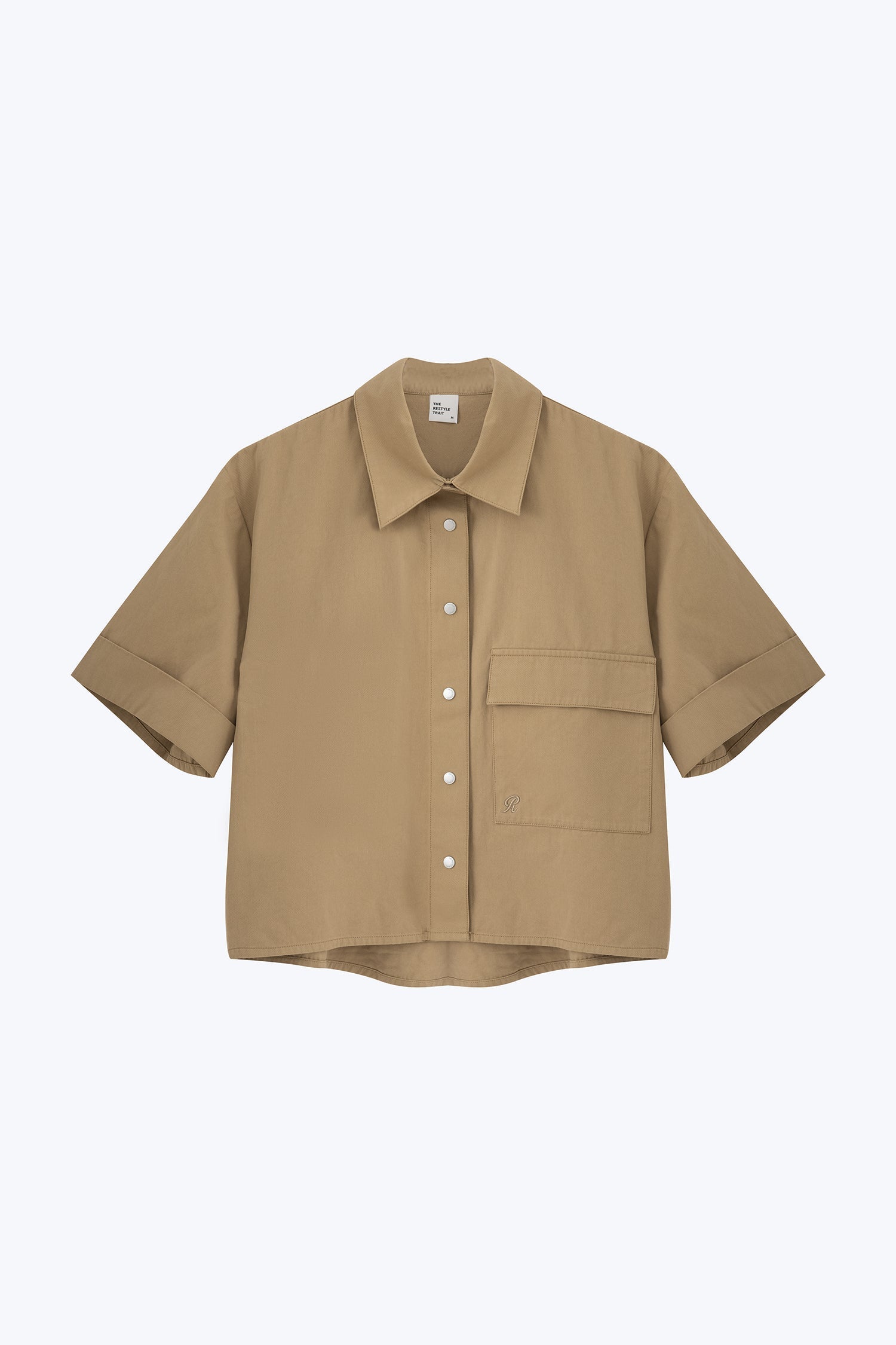 Snap Button Blouse - Khaki