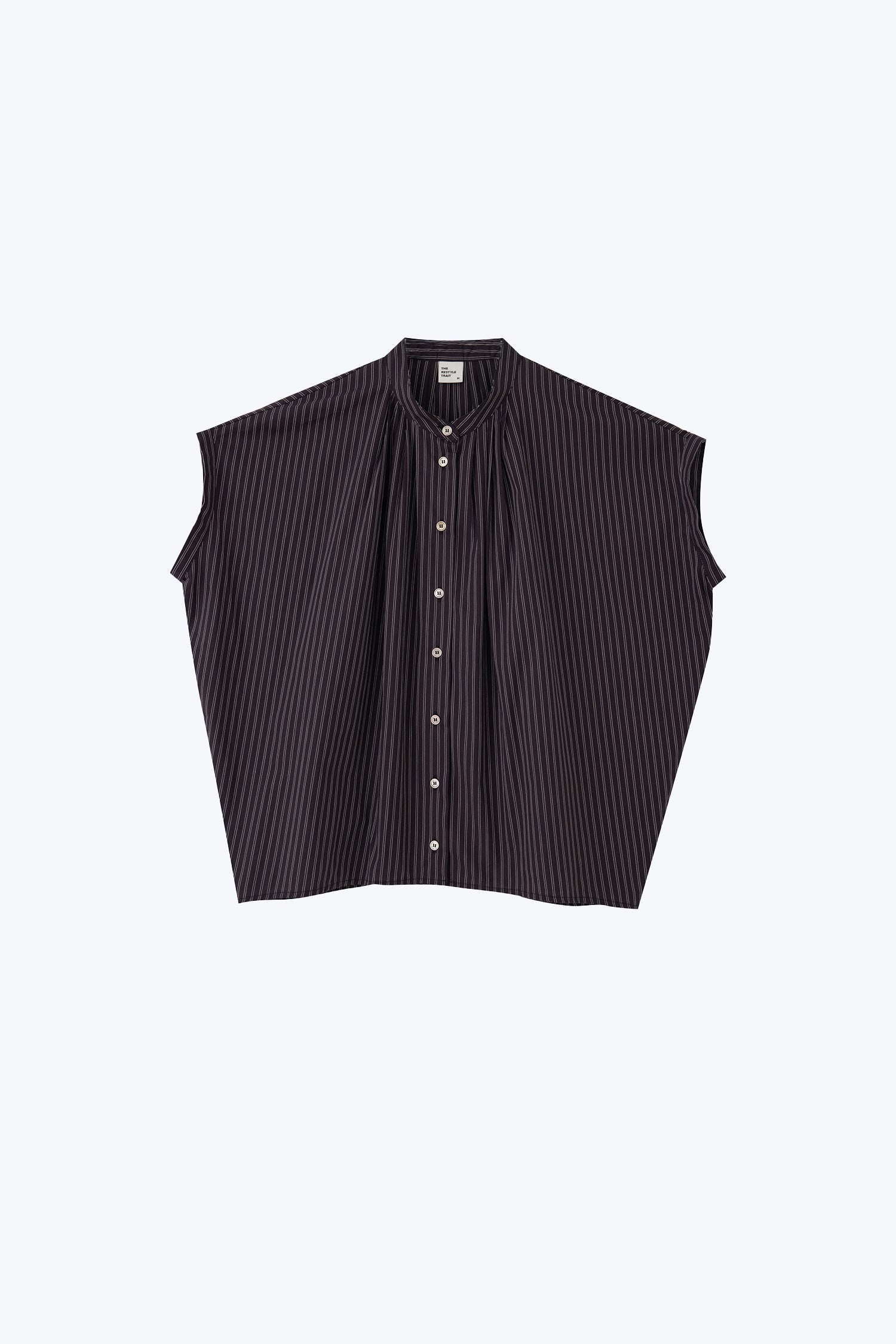 Striped Pleated Blouse - Stripes Black