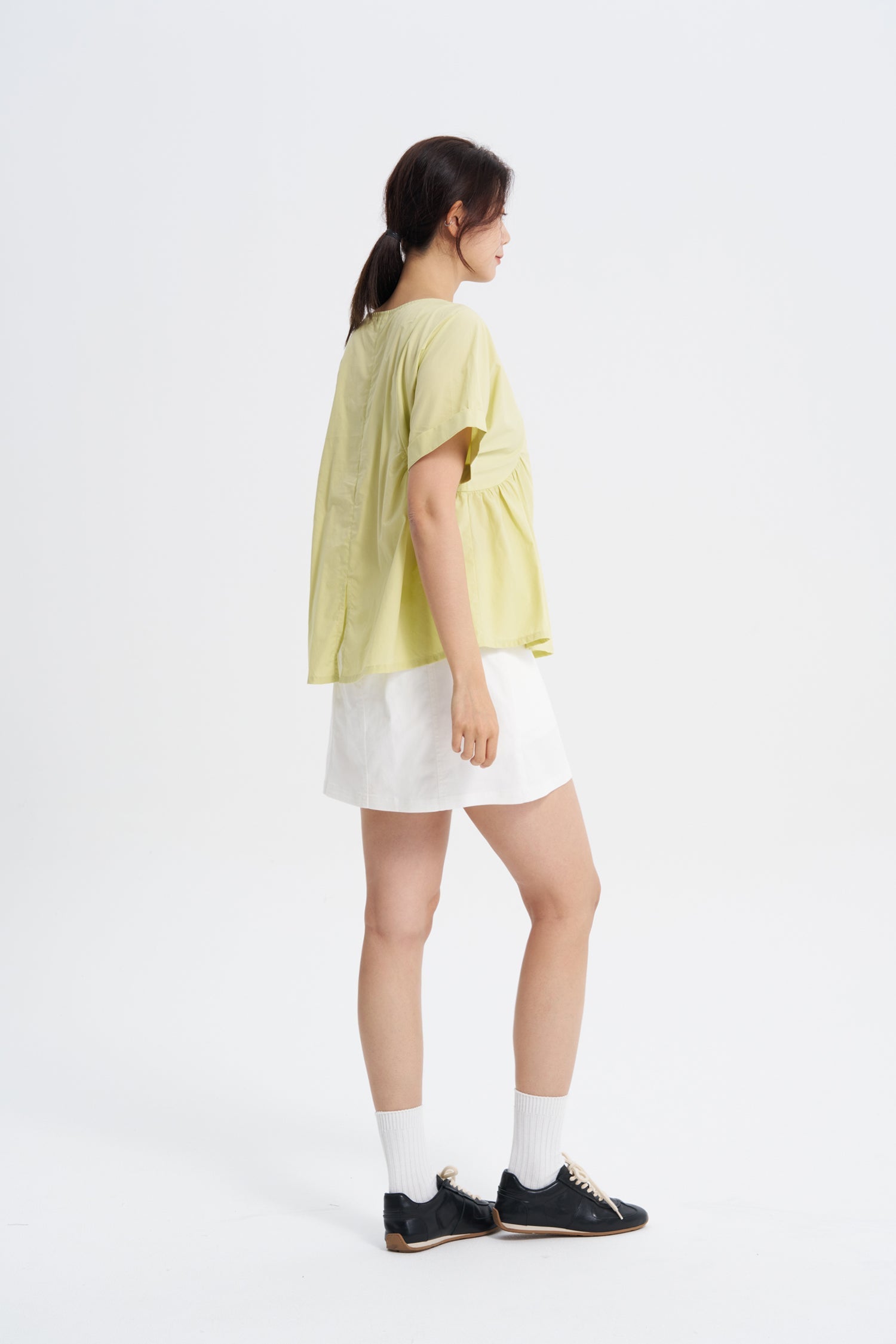 Gathered Blouse - Chartreuse