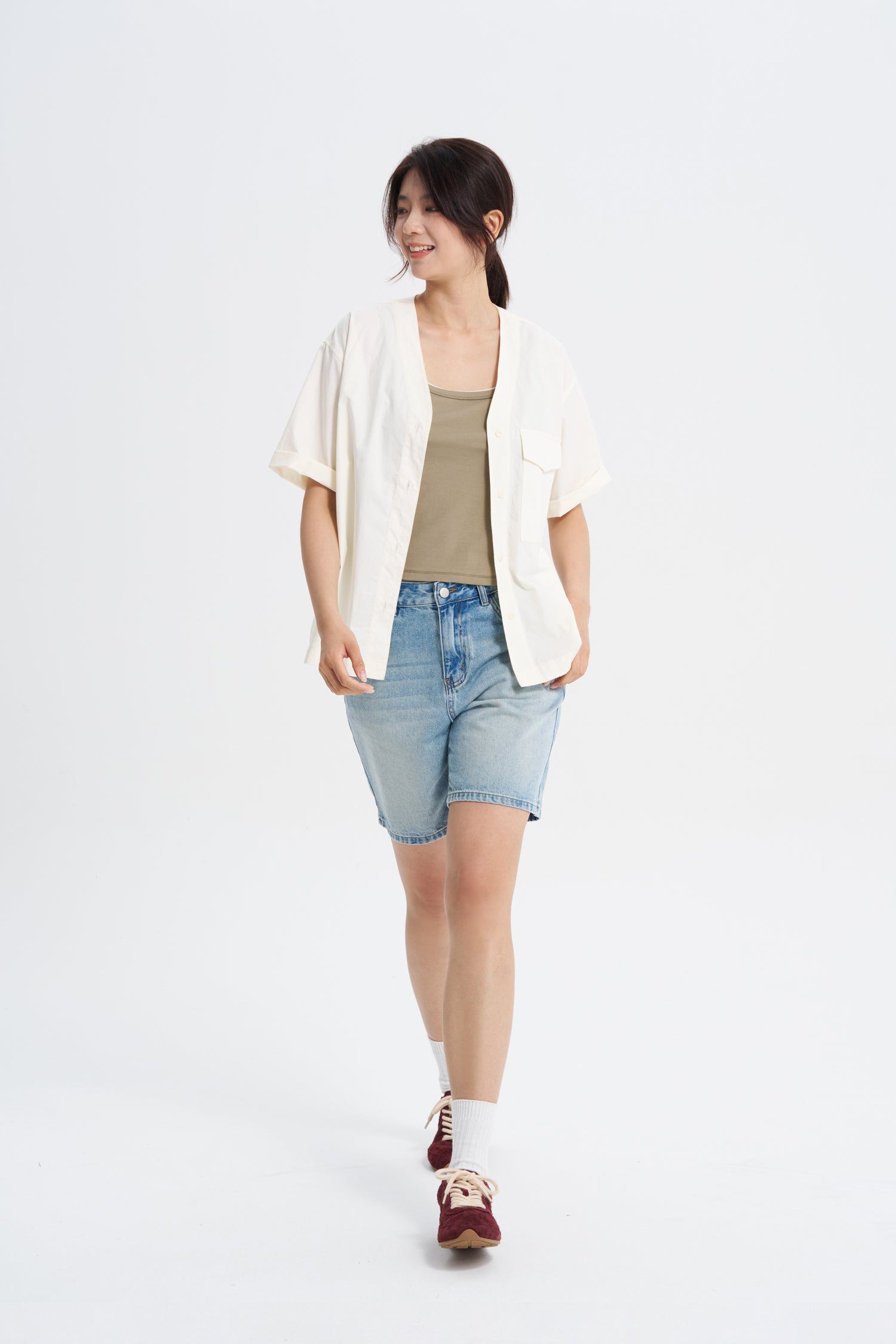 V-Neck Shirt - Ecru