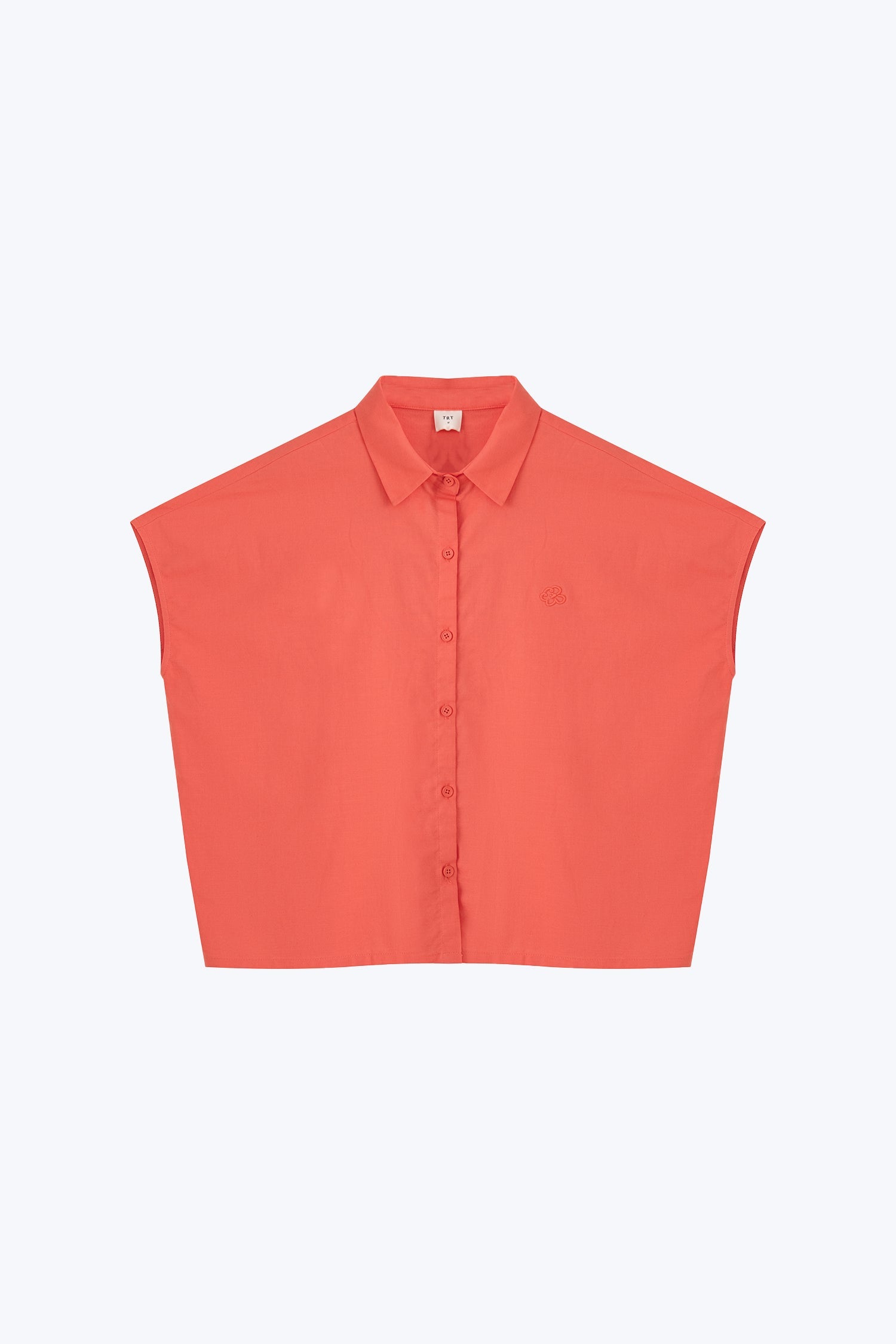 Button Front Blouse - Coral