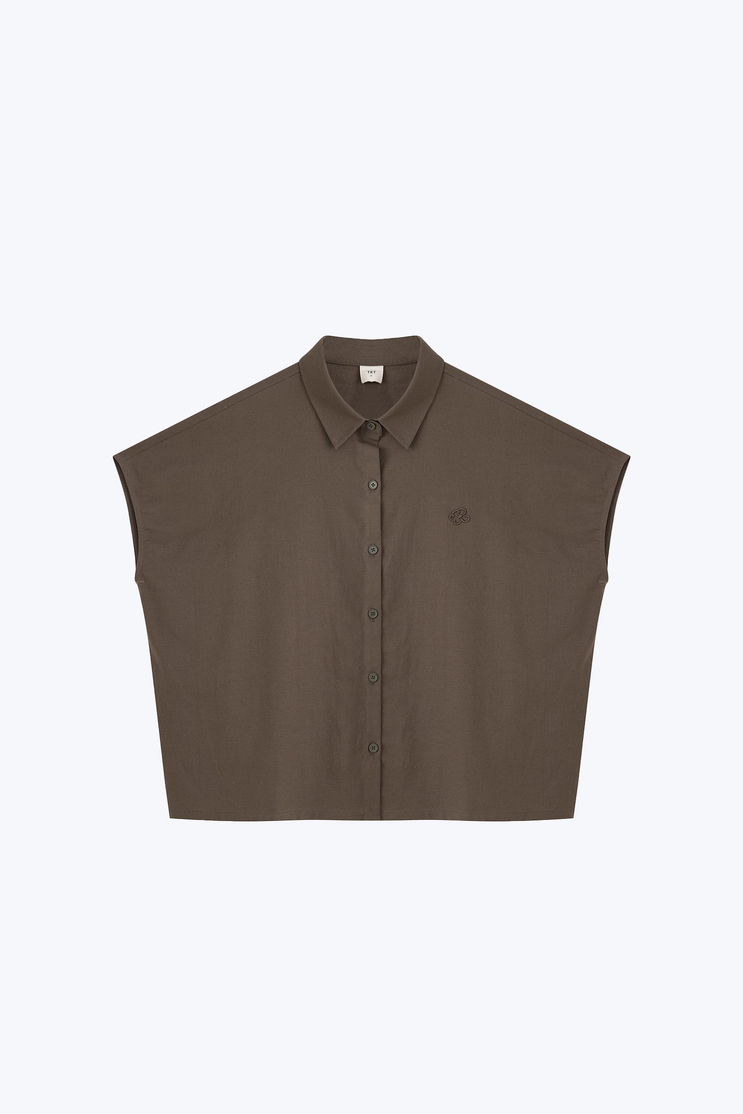 Button Front Blouse - Khaki Green