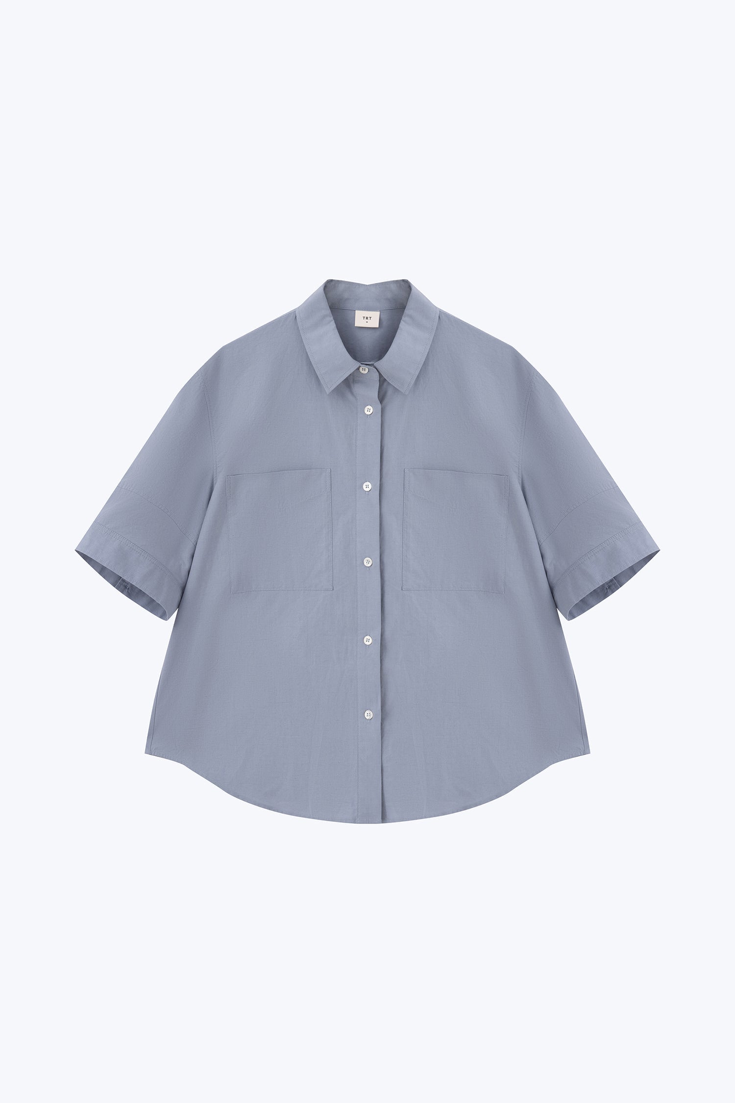Patch Pocket Blouse - Grey Blue