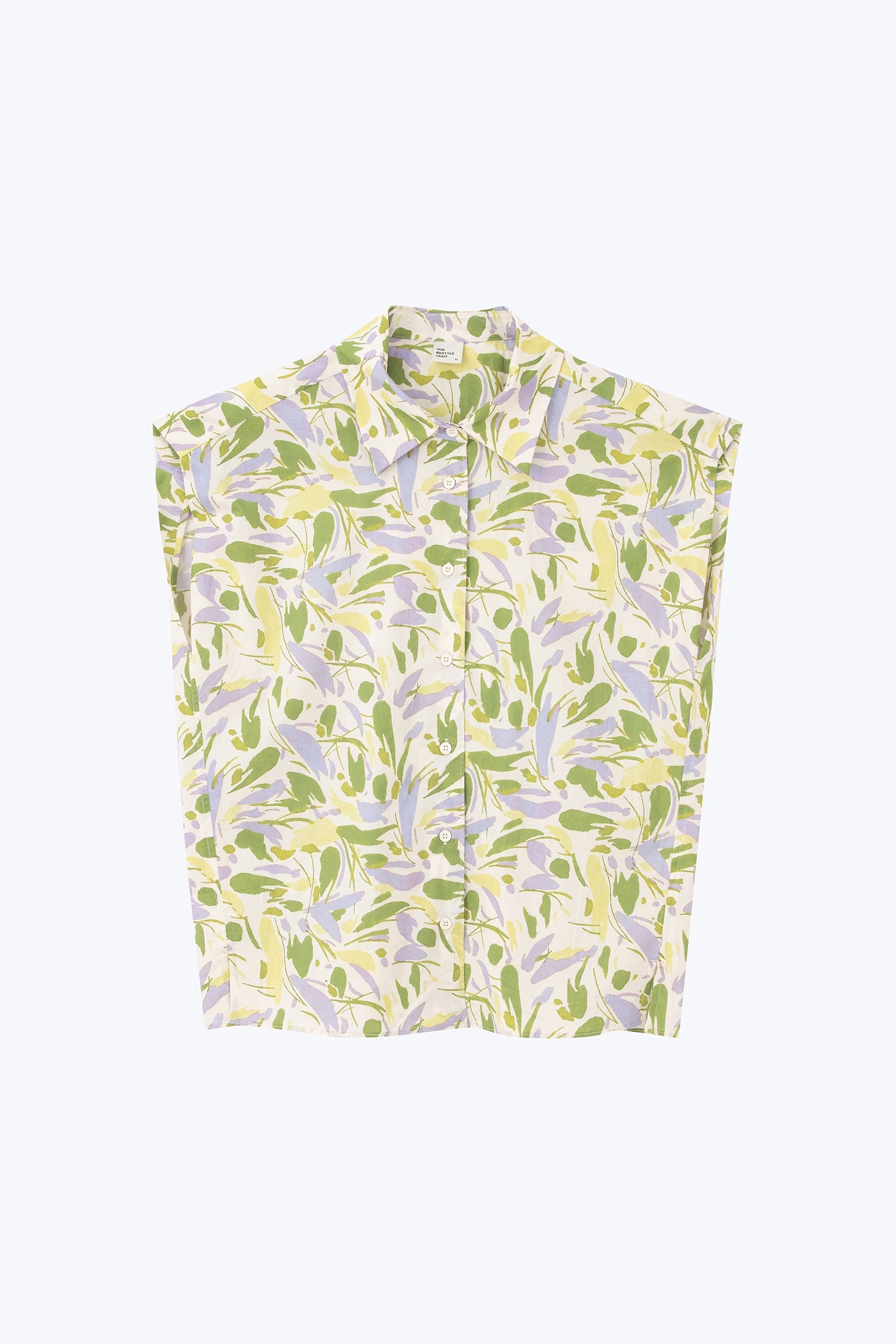 Floral Sleeveless Blouse - Lime Floral