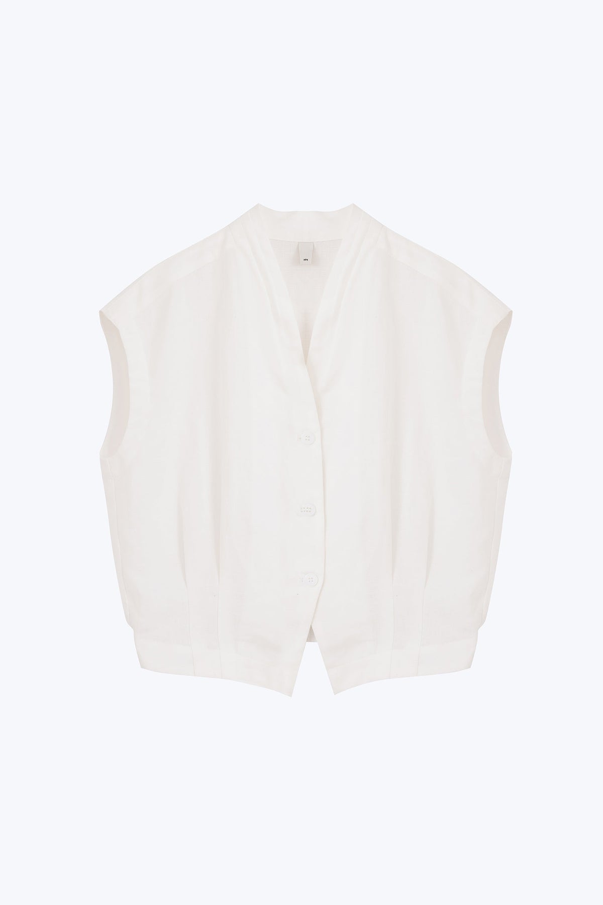 Front Button Vest - Cream