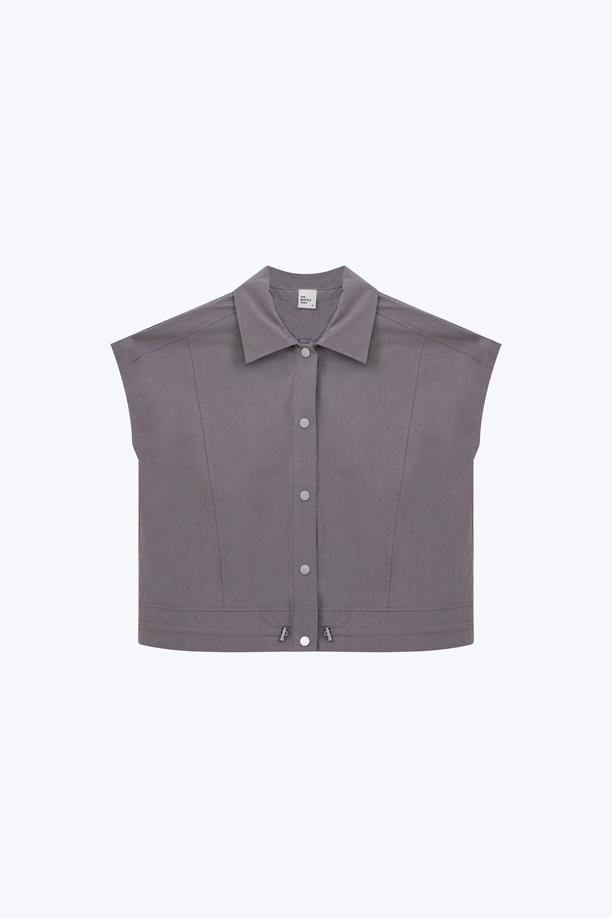 Drawcord Blouse - Charcoal