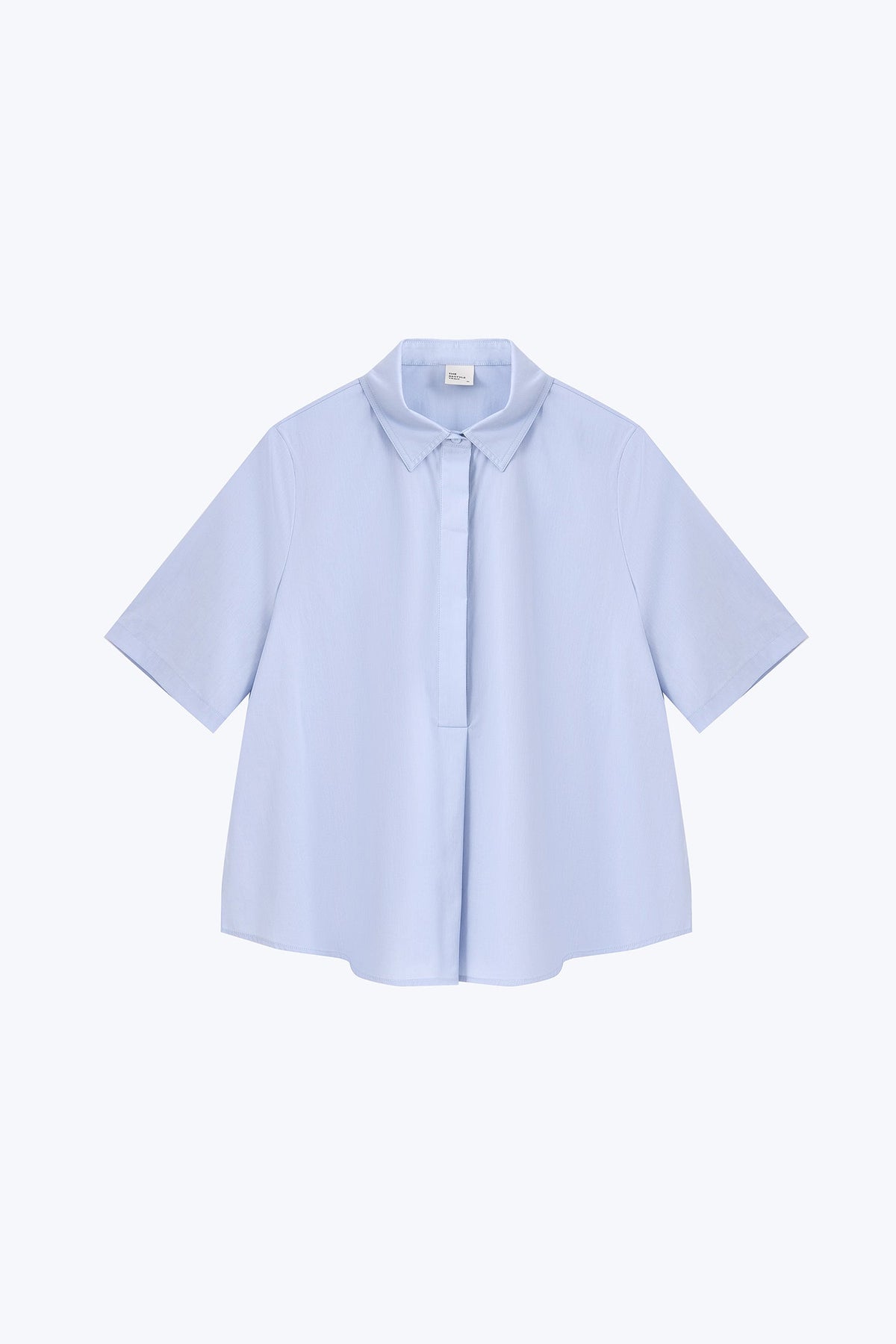 Half Placket Blouse - Sky Blue