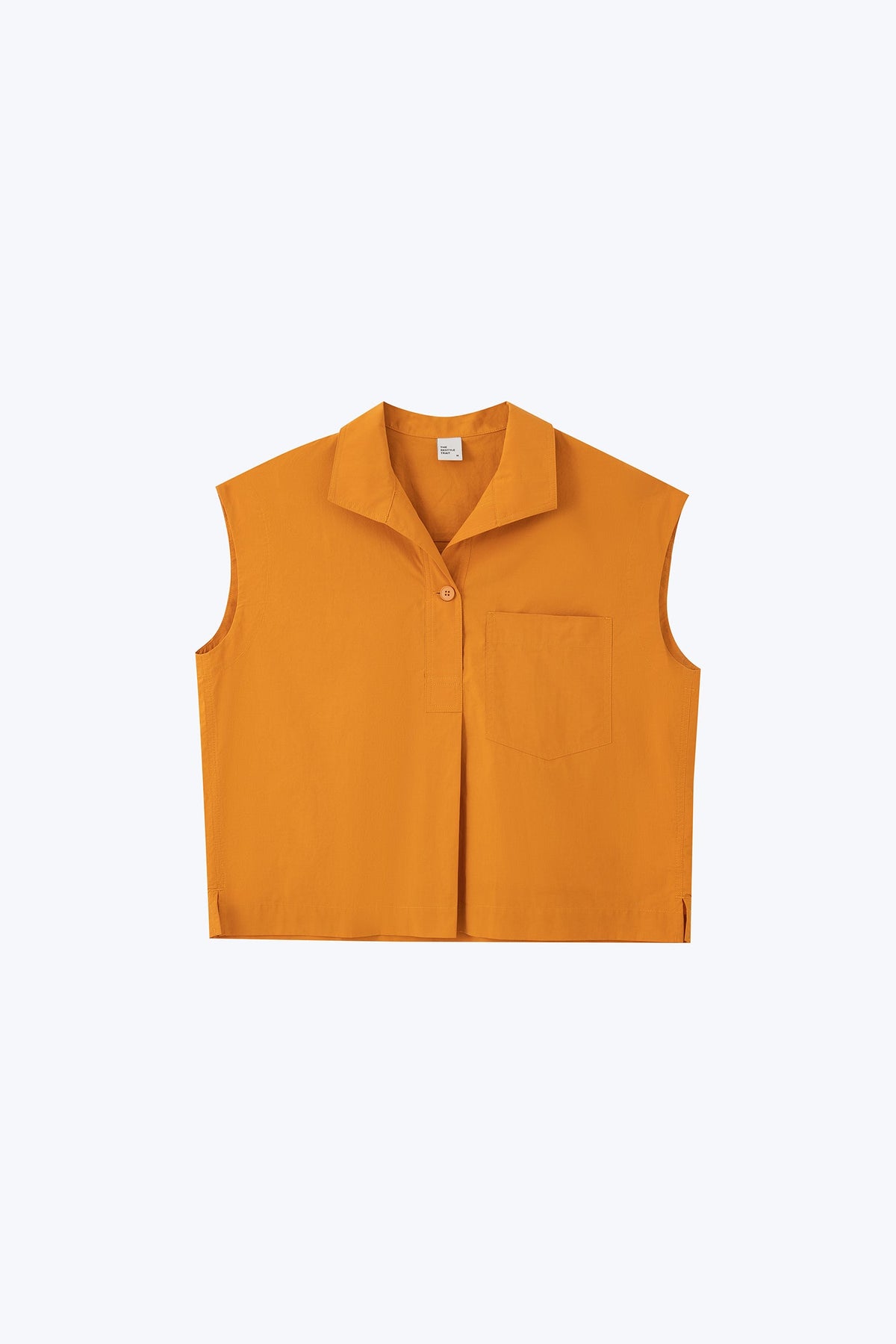 Foldover Collar Blouse - Pumpkin