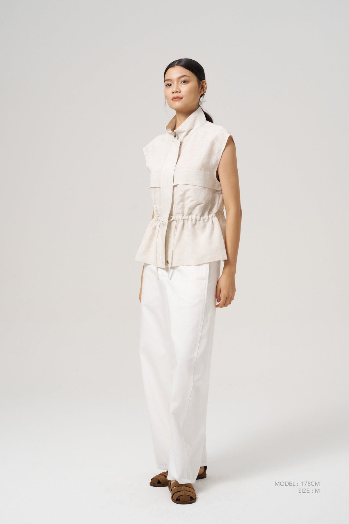 Patch Pocket Vest - Ecru