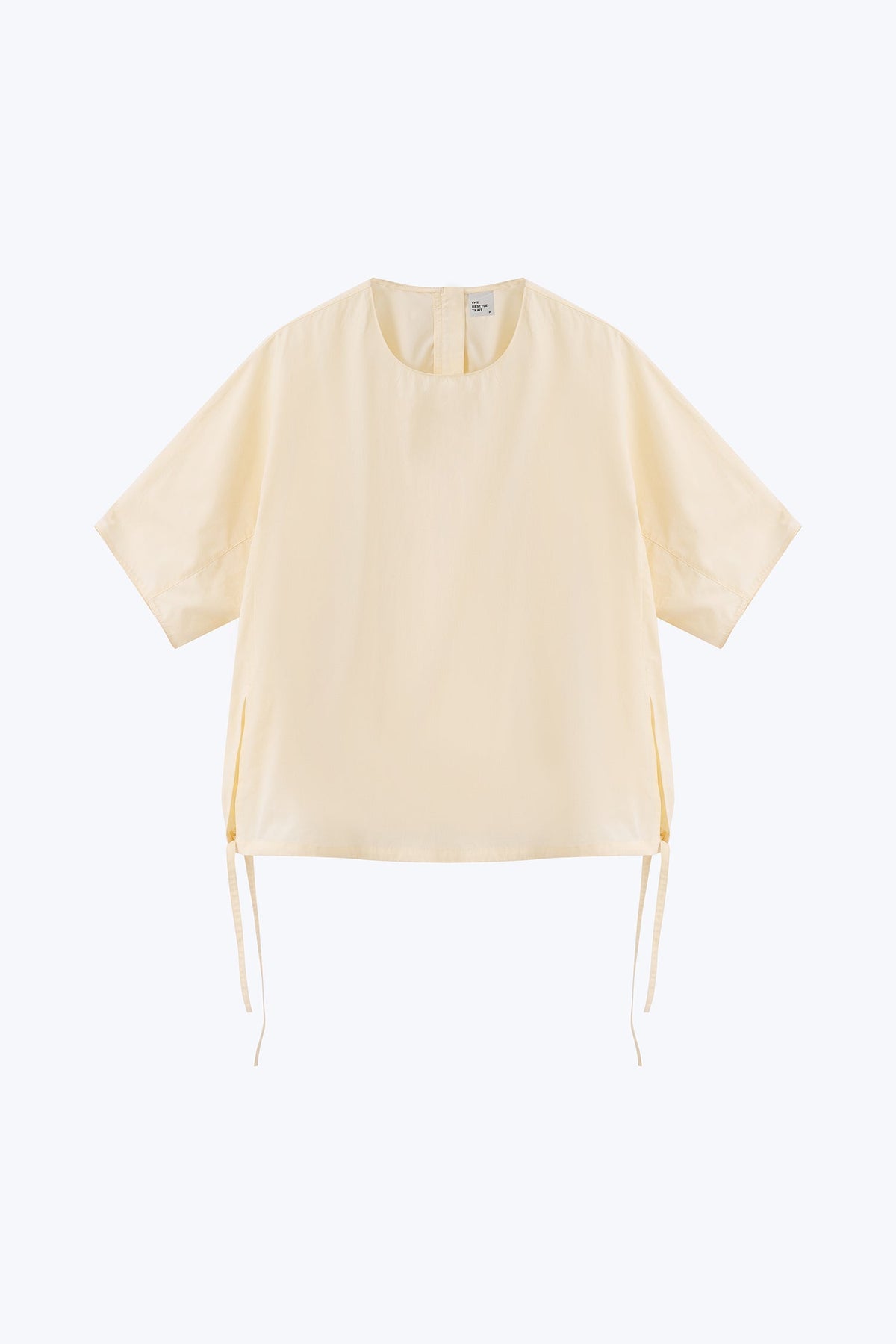 Front Zip Blouse - Beige