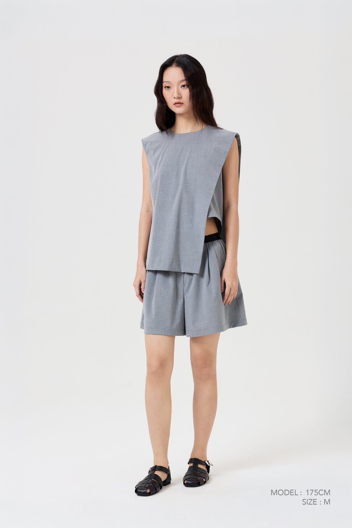 Layered Panel Blouse - Hue Grey