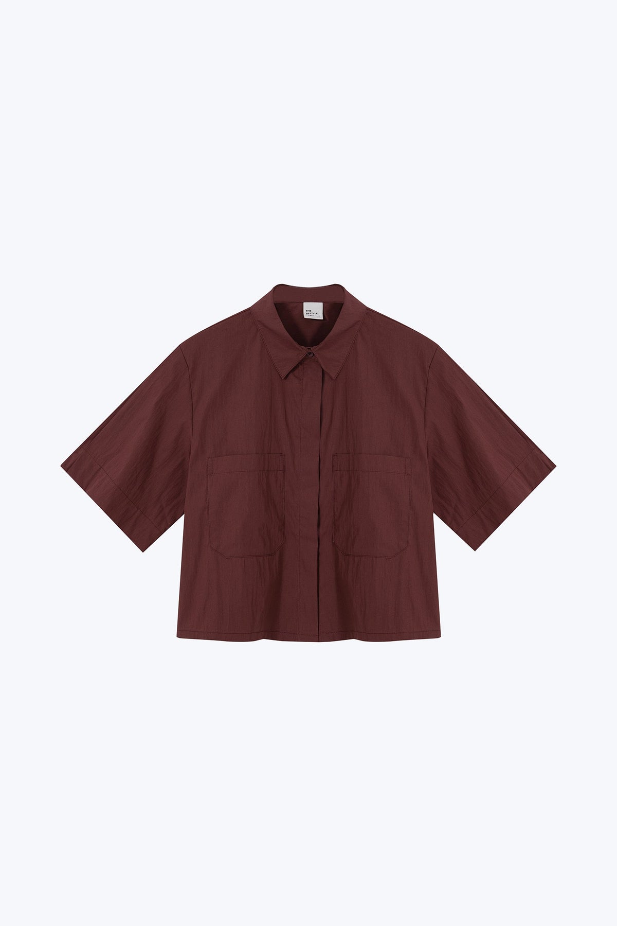Patch Pocket Blouse - Burgundy