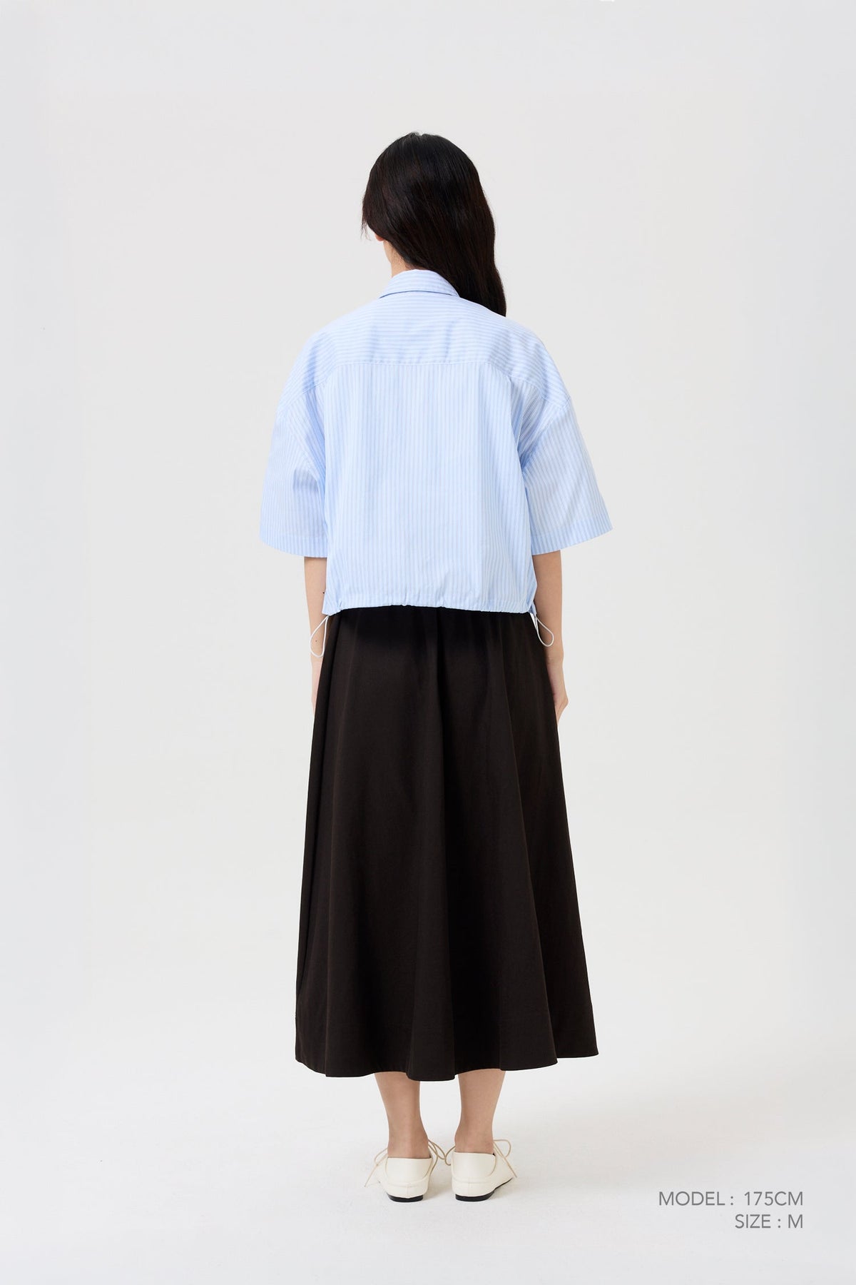 Boxy Striped Blouse - Sky Blue Stripes