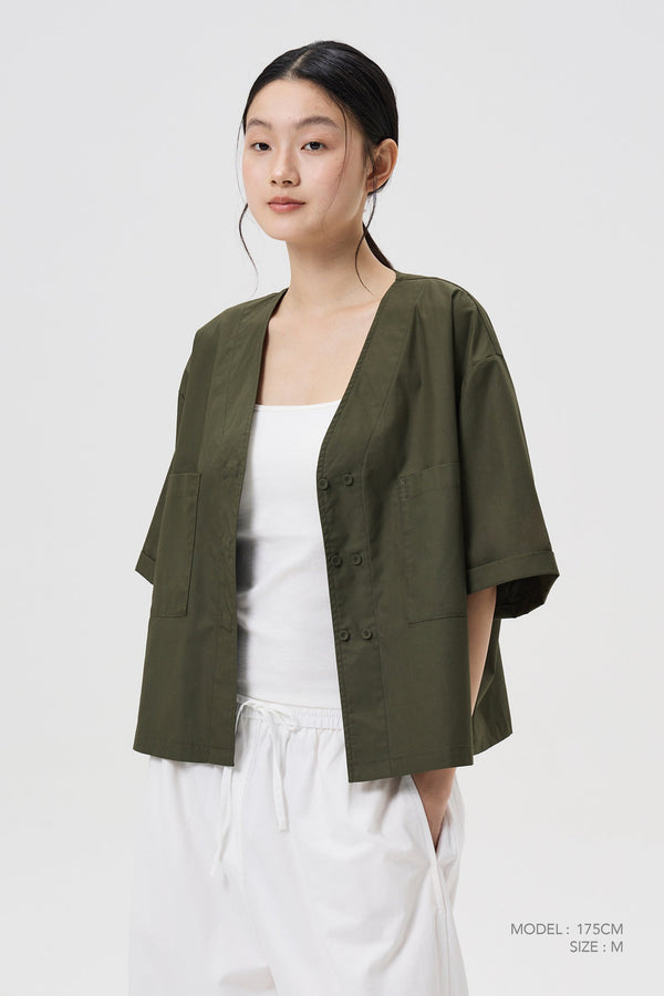 Patch Pocket Blouse - Army Green