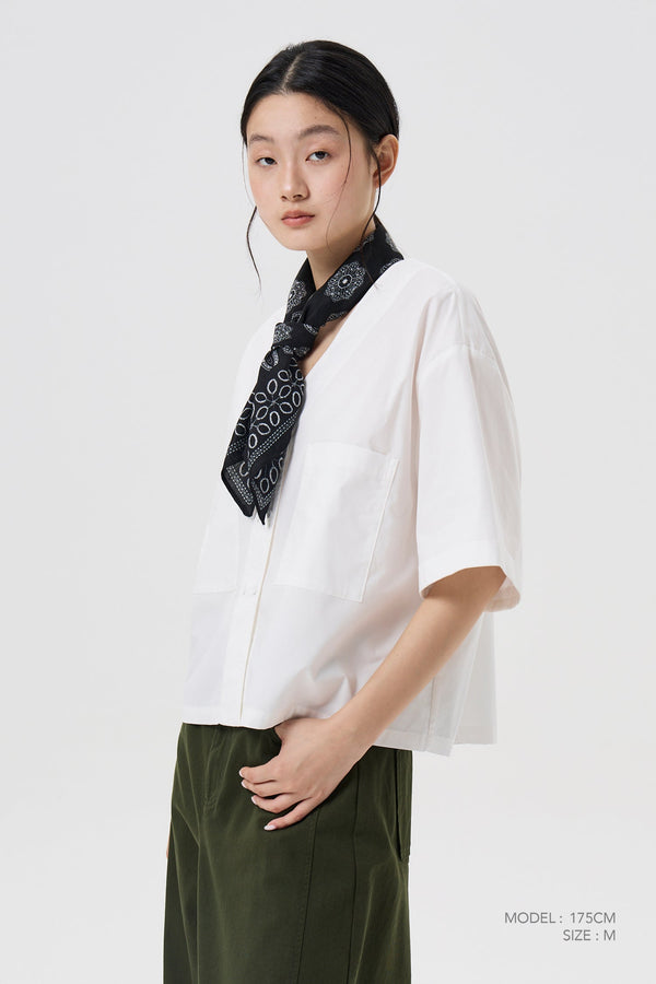 Patch Pocket Blouse - Cream