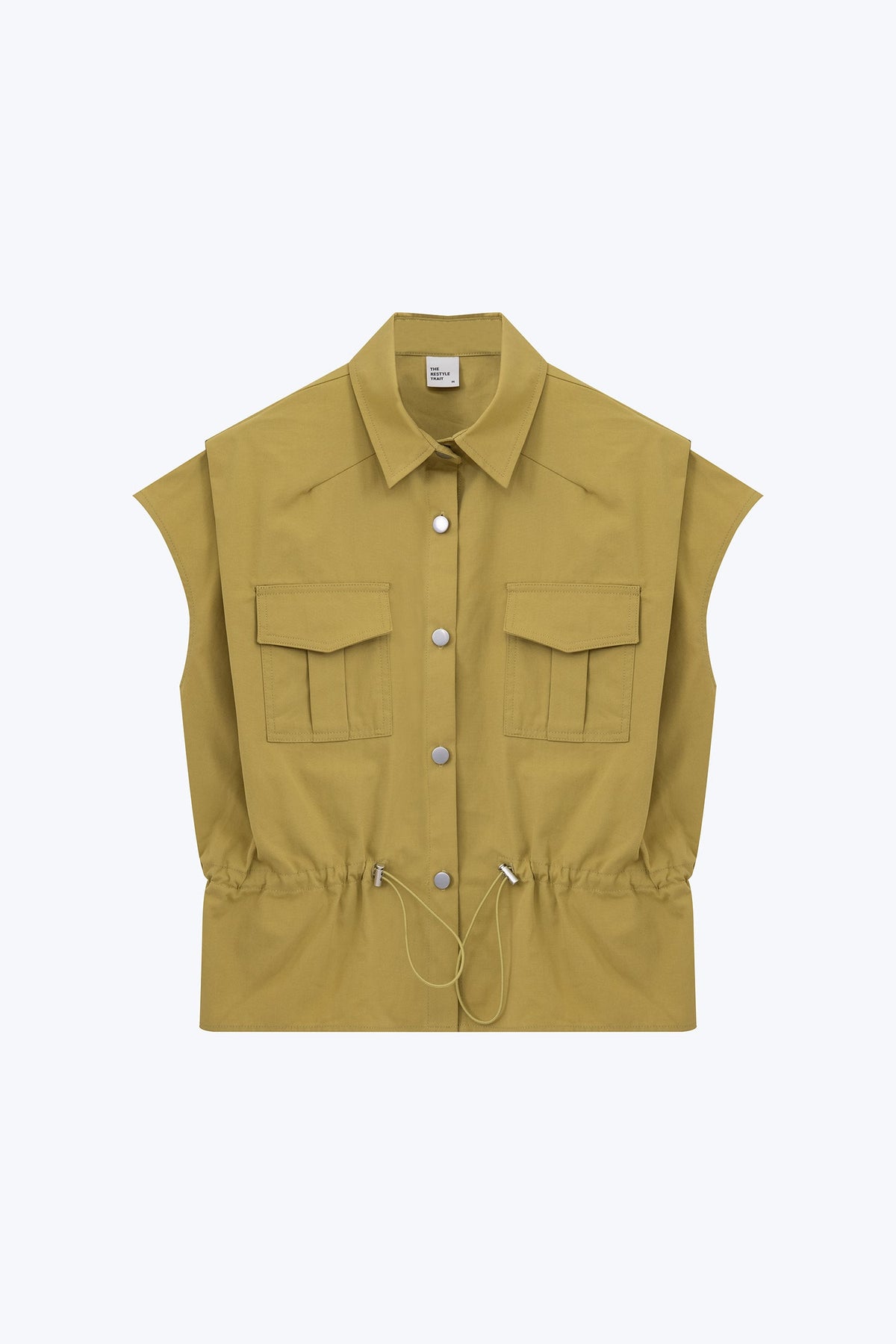Drawcord Blouse - Olive