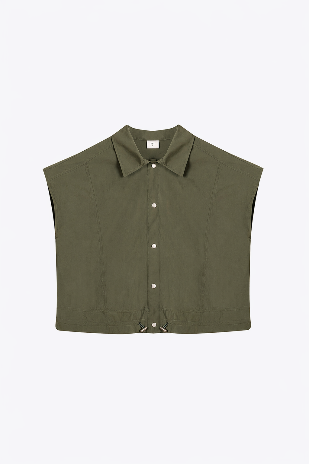 Drawcord Hem Blouse - Army Green