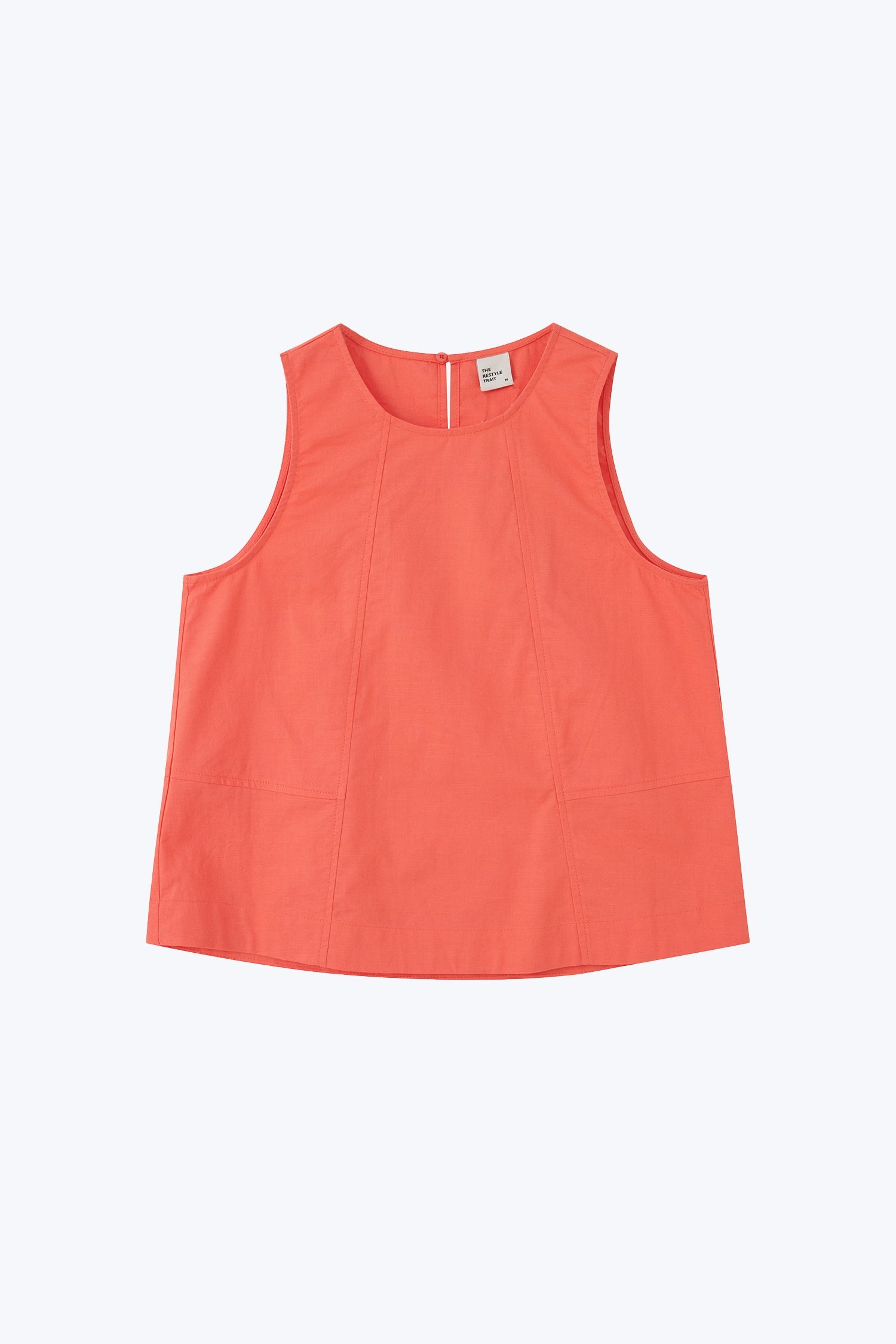 Sleeveless Panelled Blouse - Coral