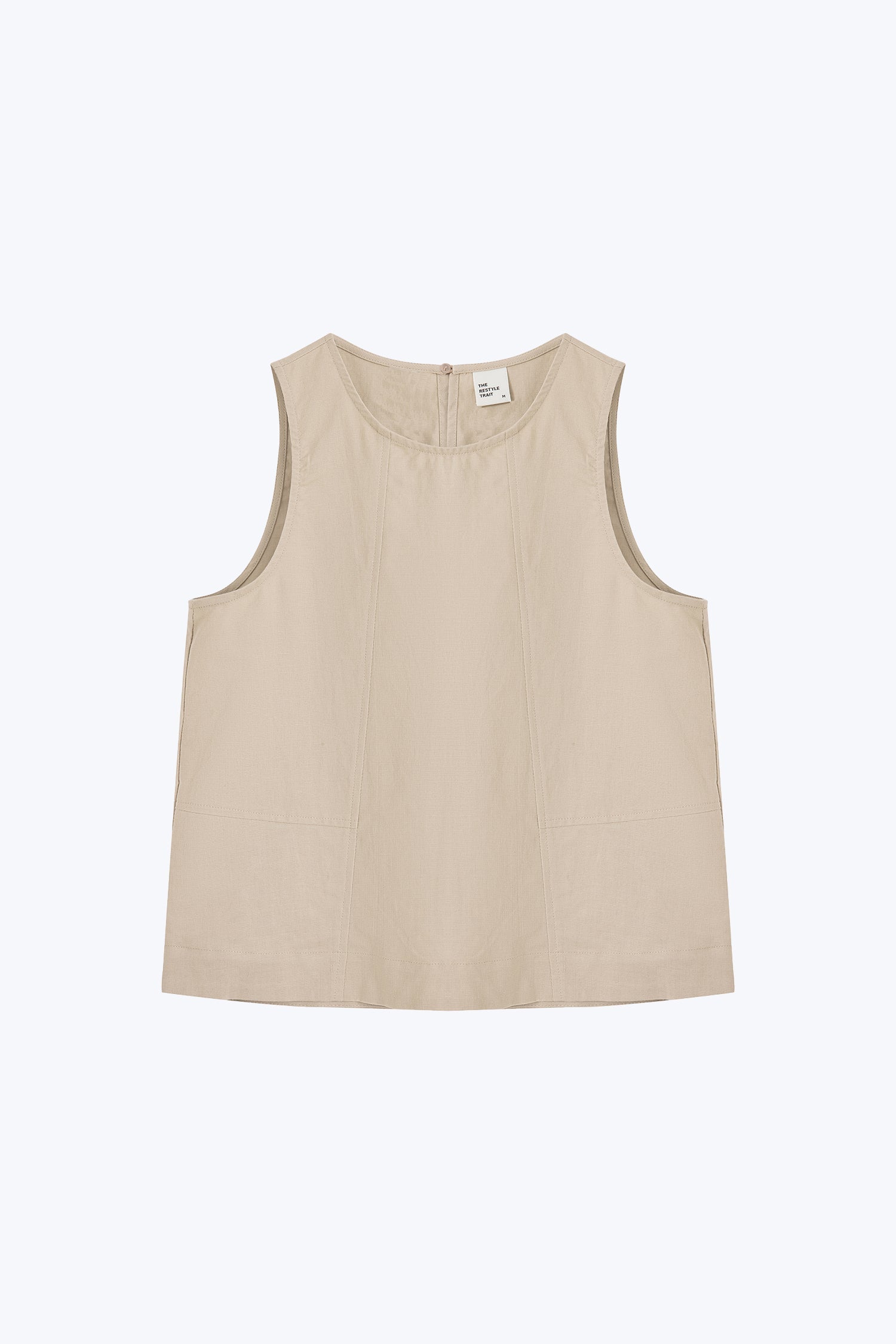 Sleeveless Panelled Blouse - Khaki