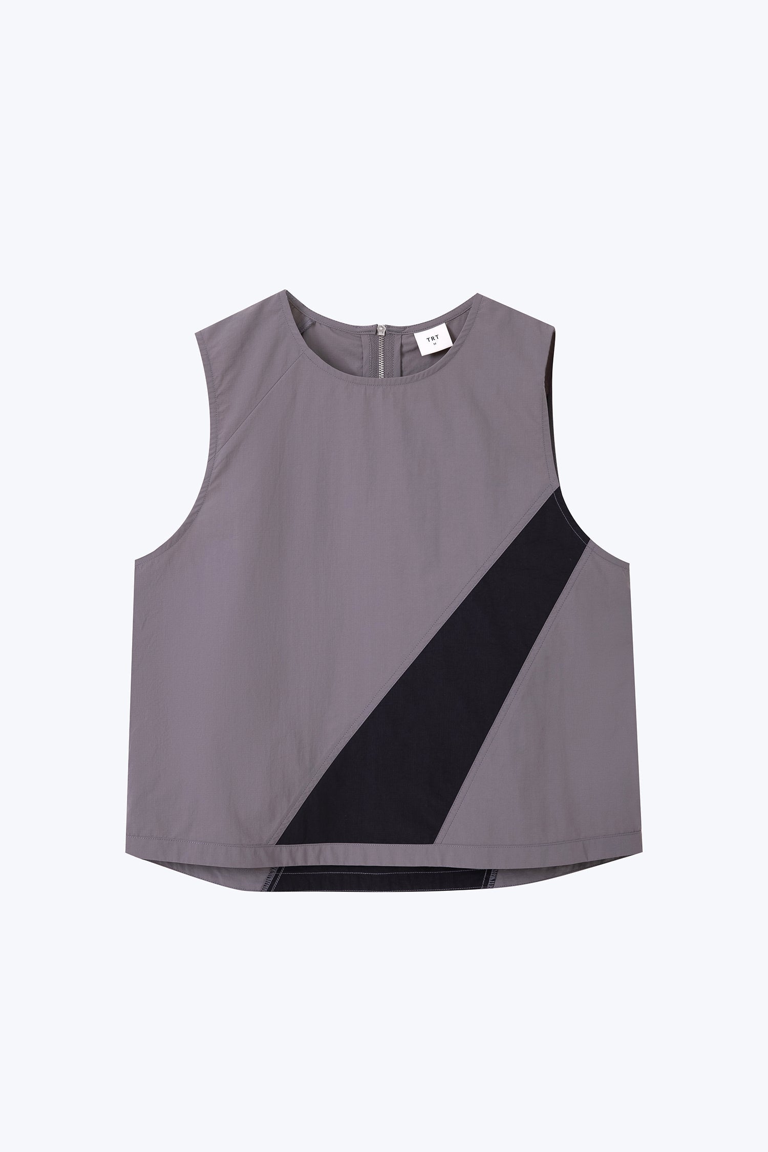 Sleeveless Panel Blouse - Grey
