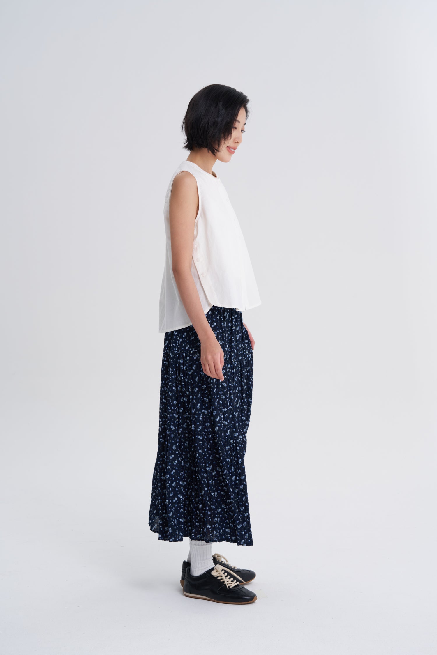 Snap Button Blouse - Cream