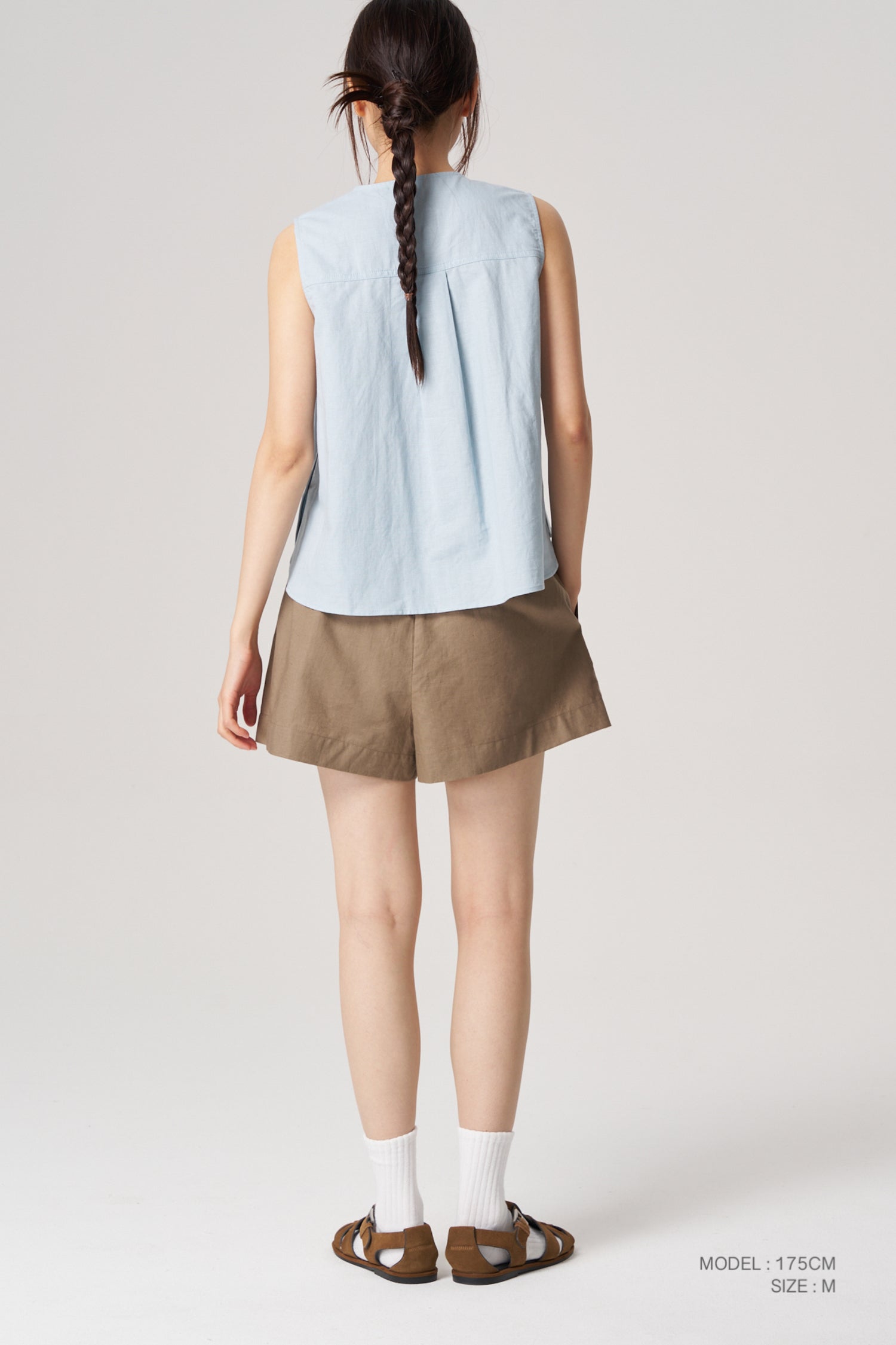 Snap Button Blouse - Dusty Blue