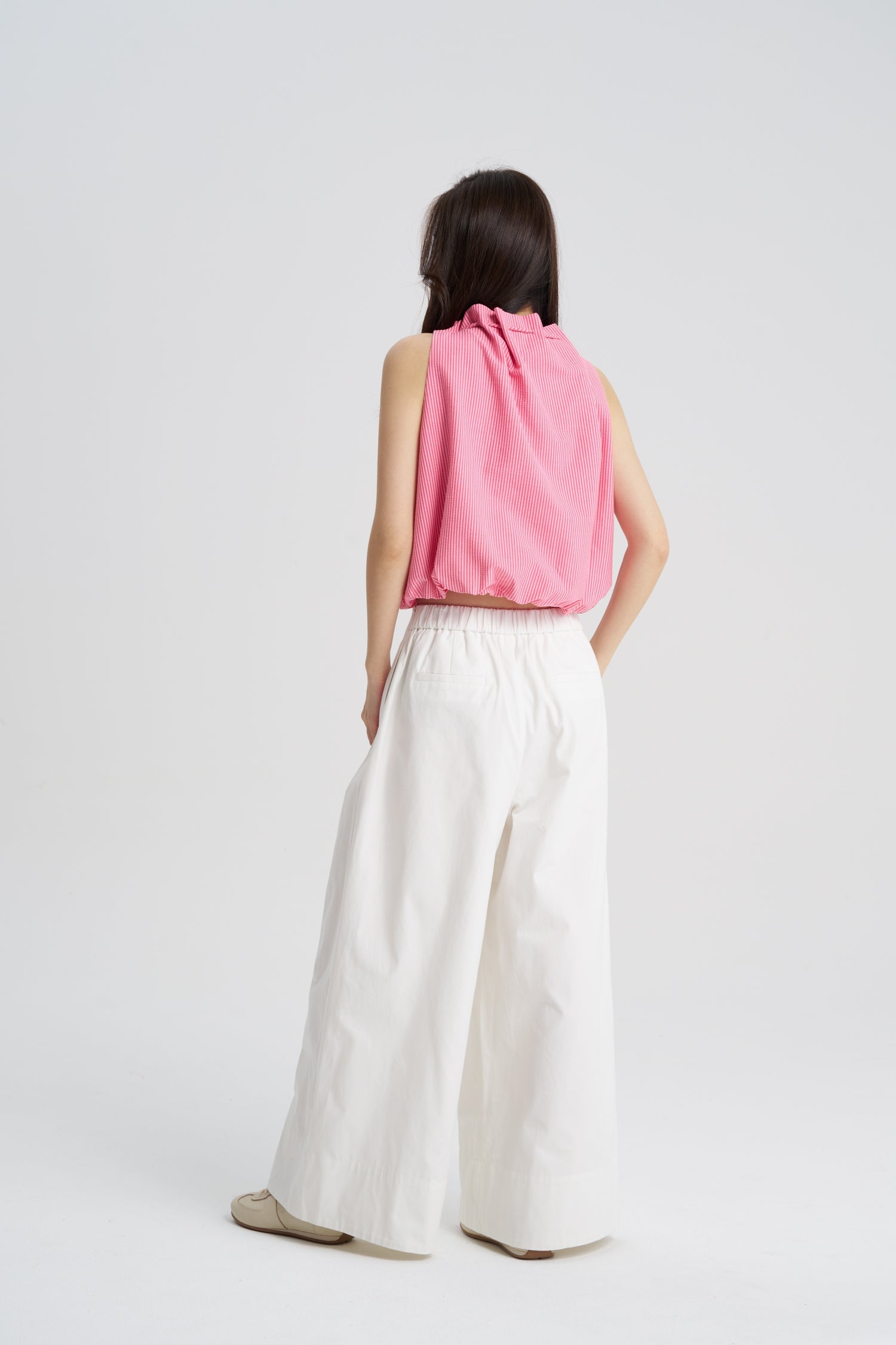 Bow Cloud Blouse - Stripes Pink