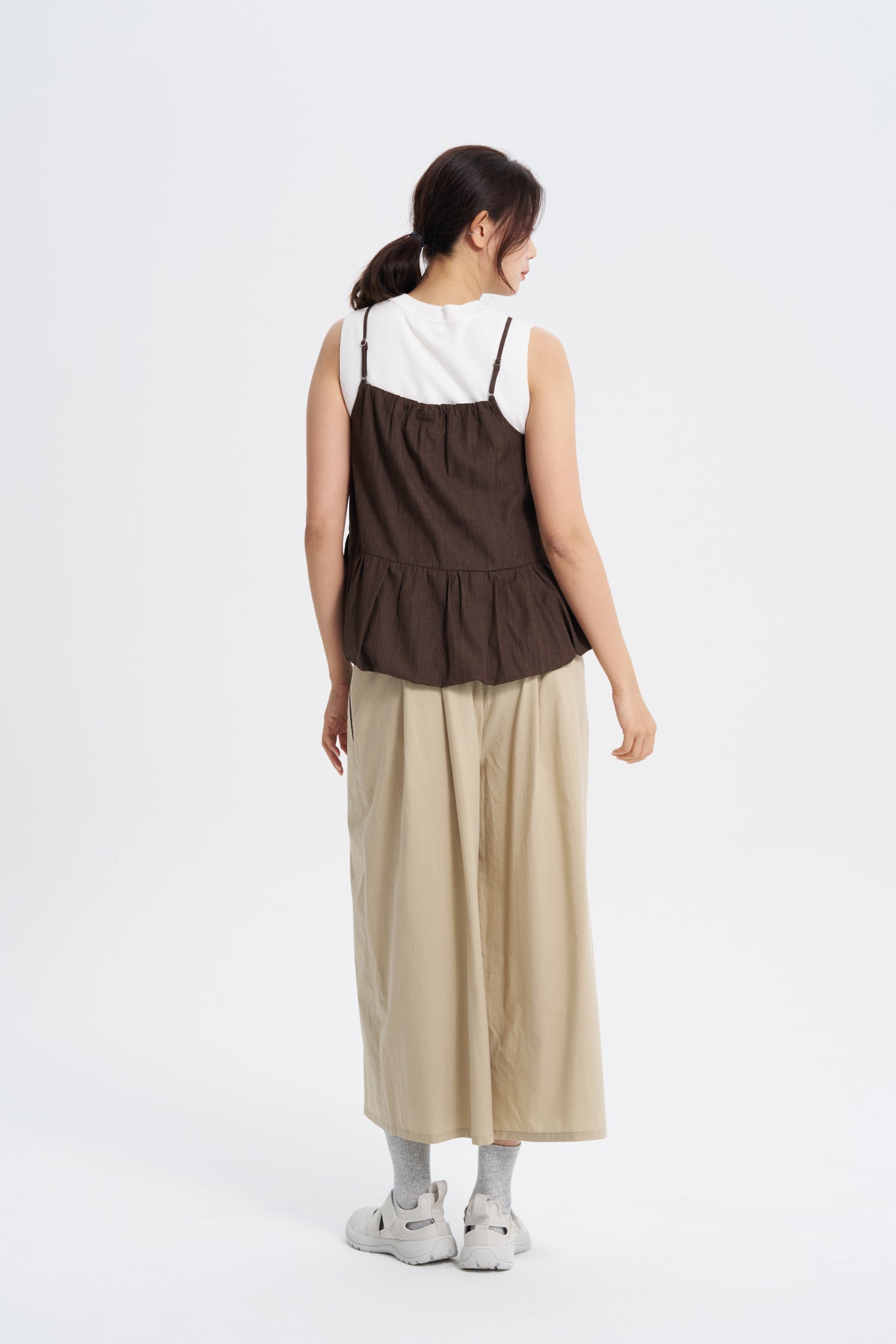 Cloud Hem Blouse - Brown
