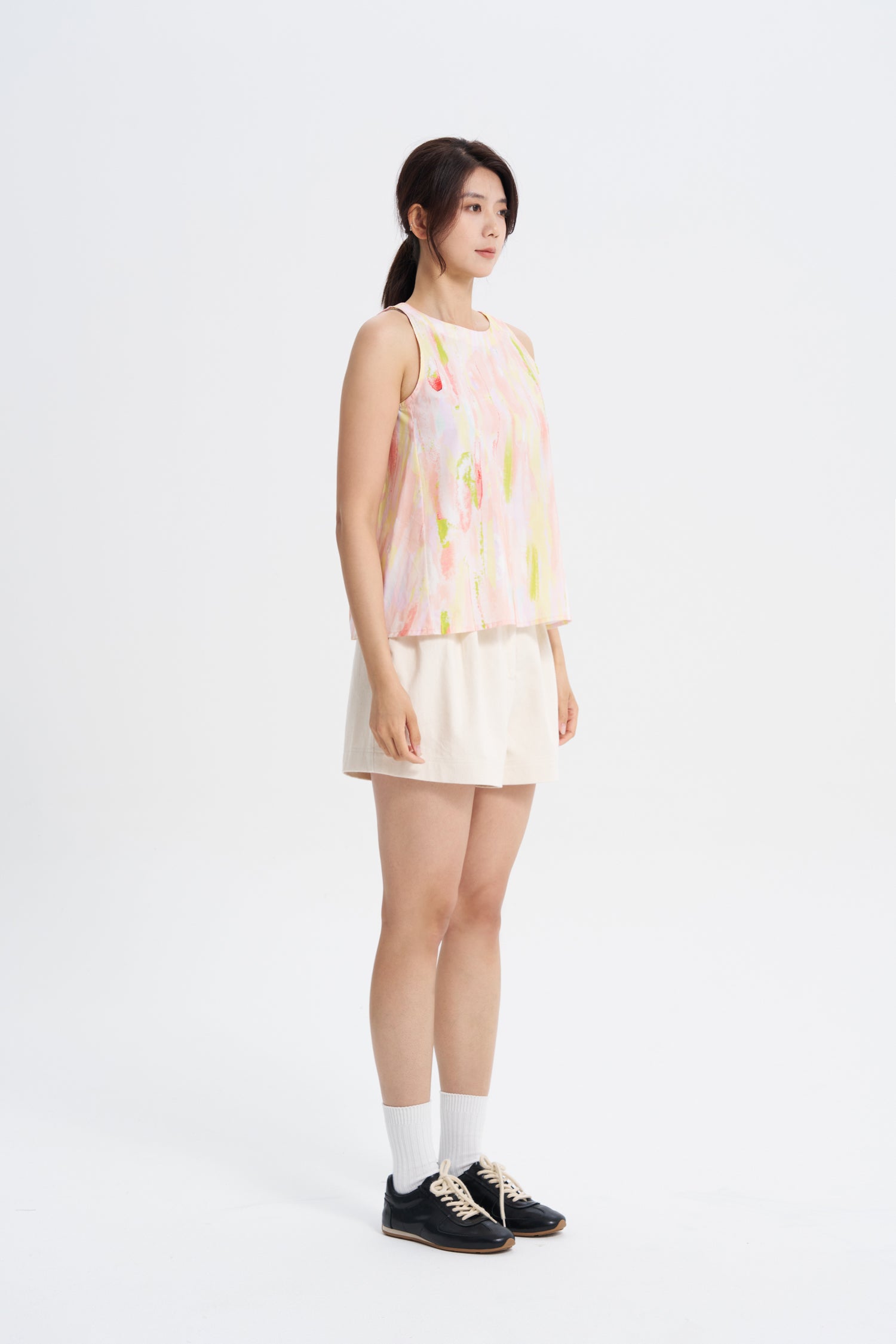 Watercolour Sleeveless Blouse - Watercolour Blush