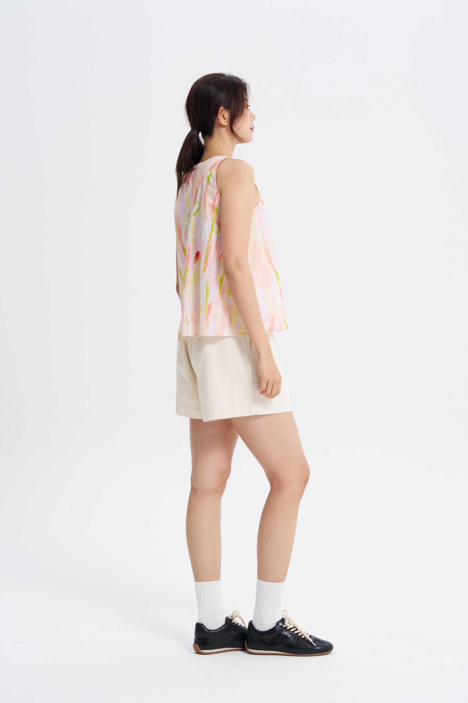 Watercolour Sleeveless Blouse - Watercolour Blush