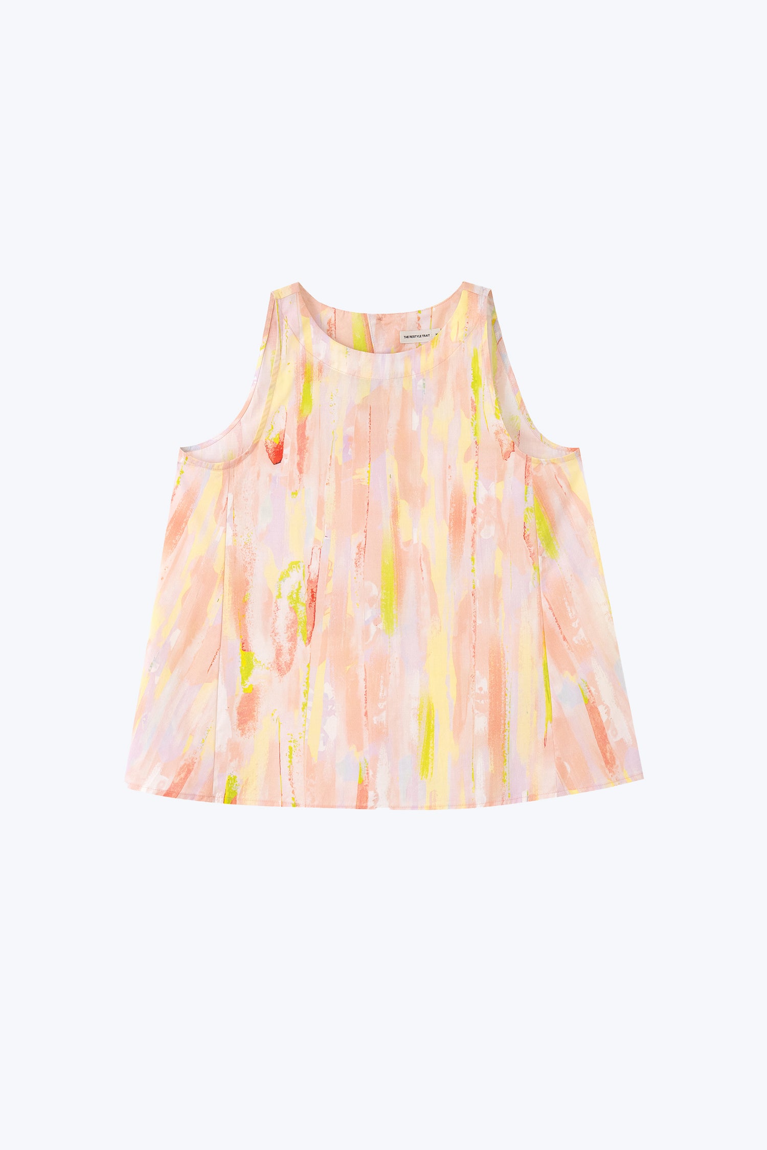 Watercolour Sleeveless Blouse - Watercolour Blush