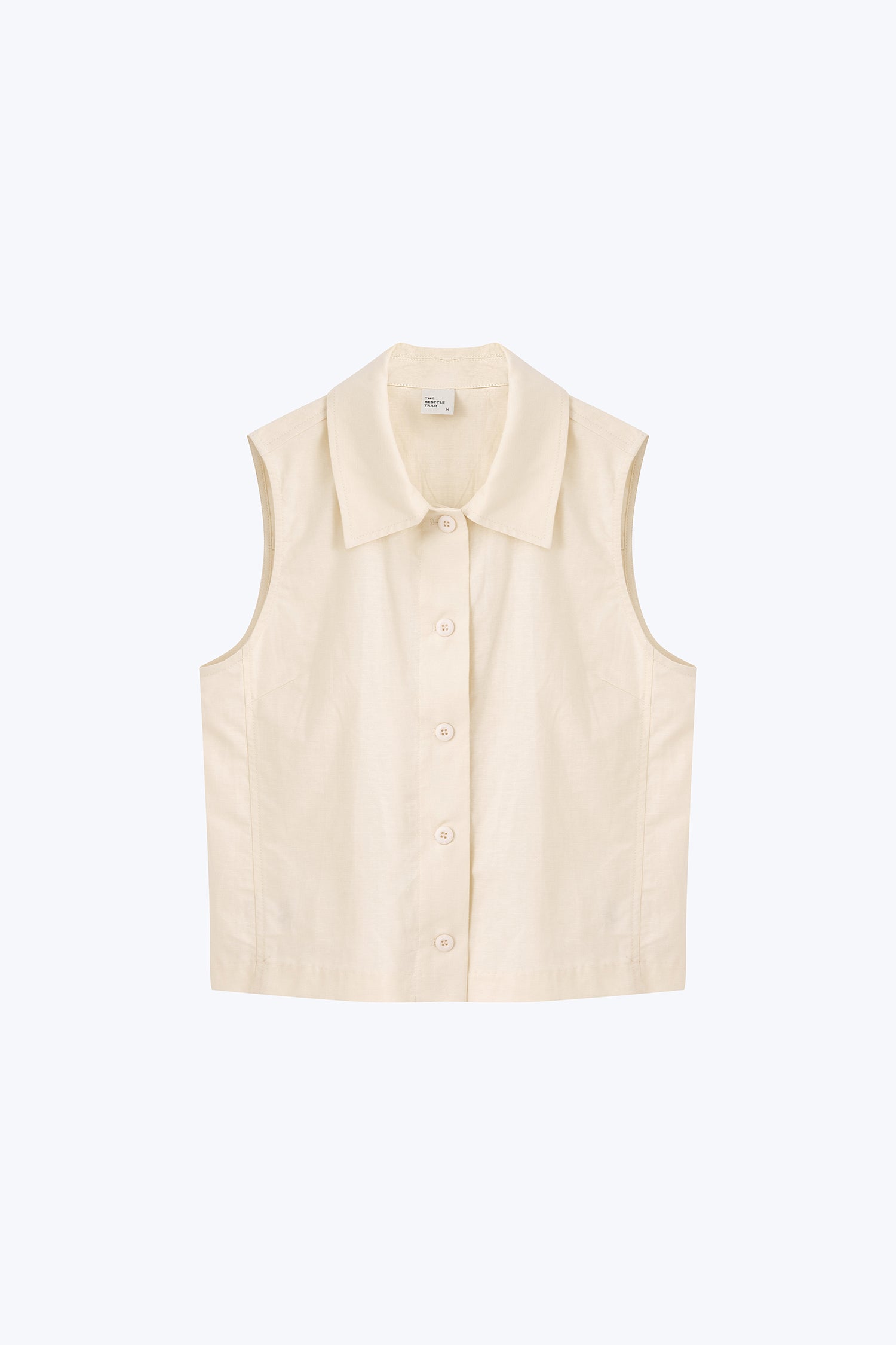 Panelled Sleeveless Blouse - Ecru