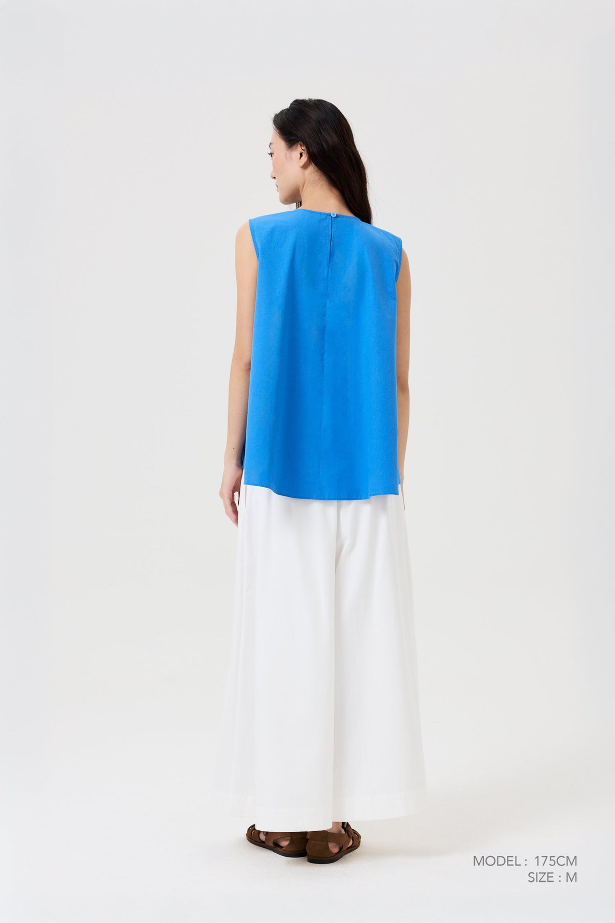 Sleeveless Drape Blouse - Cobalt